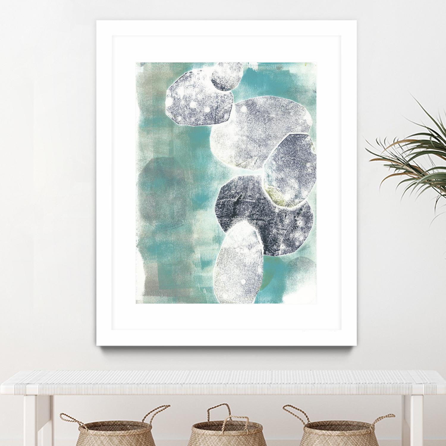 Descending Orbs II by Jennifer Goldberger on GIANT ART - blue abstract