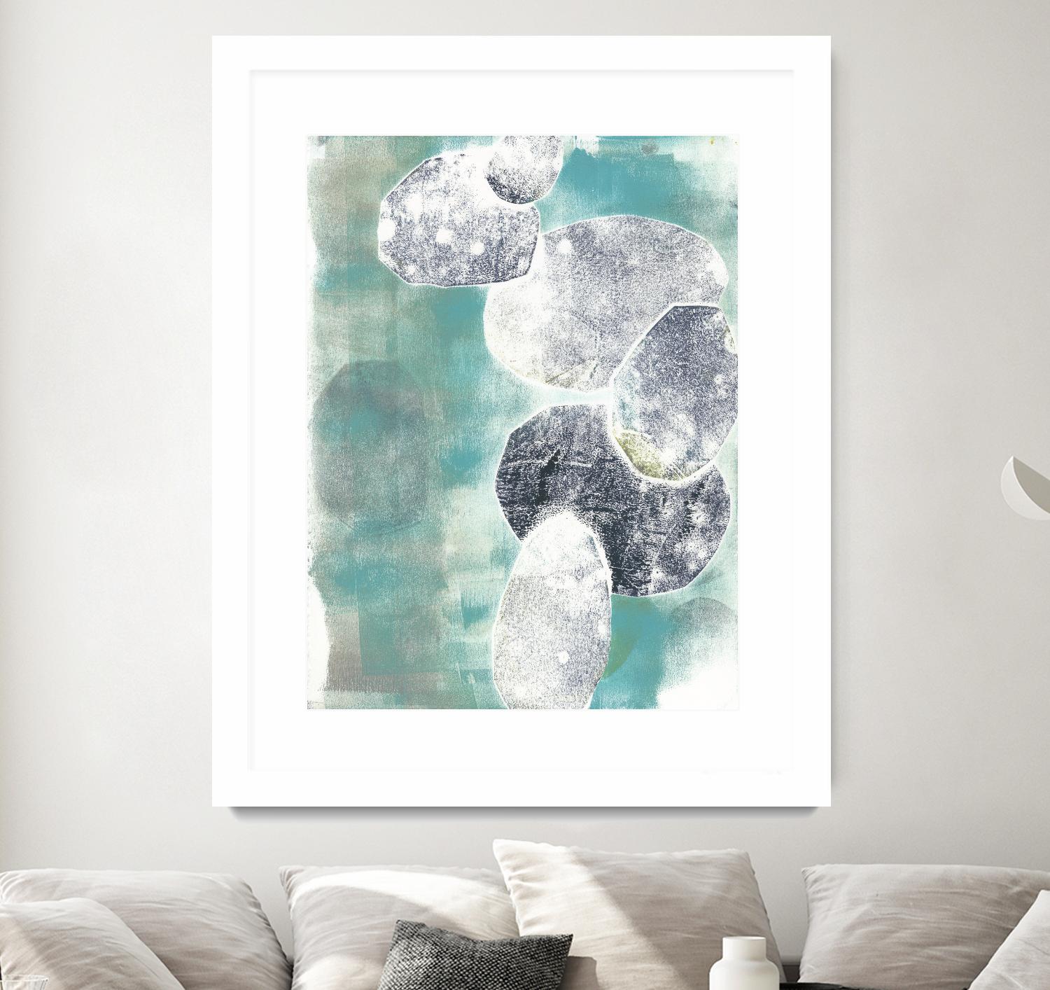 Descending Orbs II by Jennifer Goldberger on GIANT ART - blue abstract