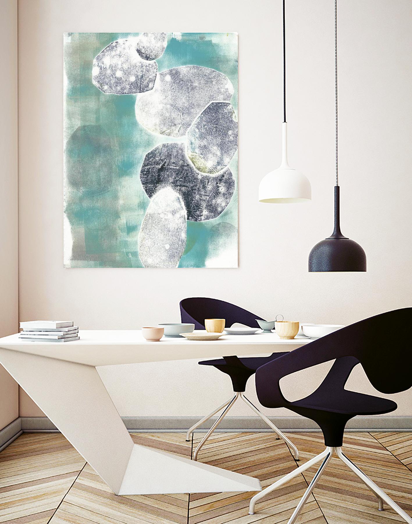 Descending Orbs II by Jennifer Goldberger on GIANT ART - blue abstract