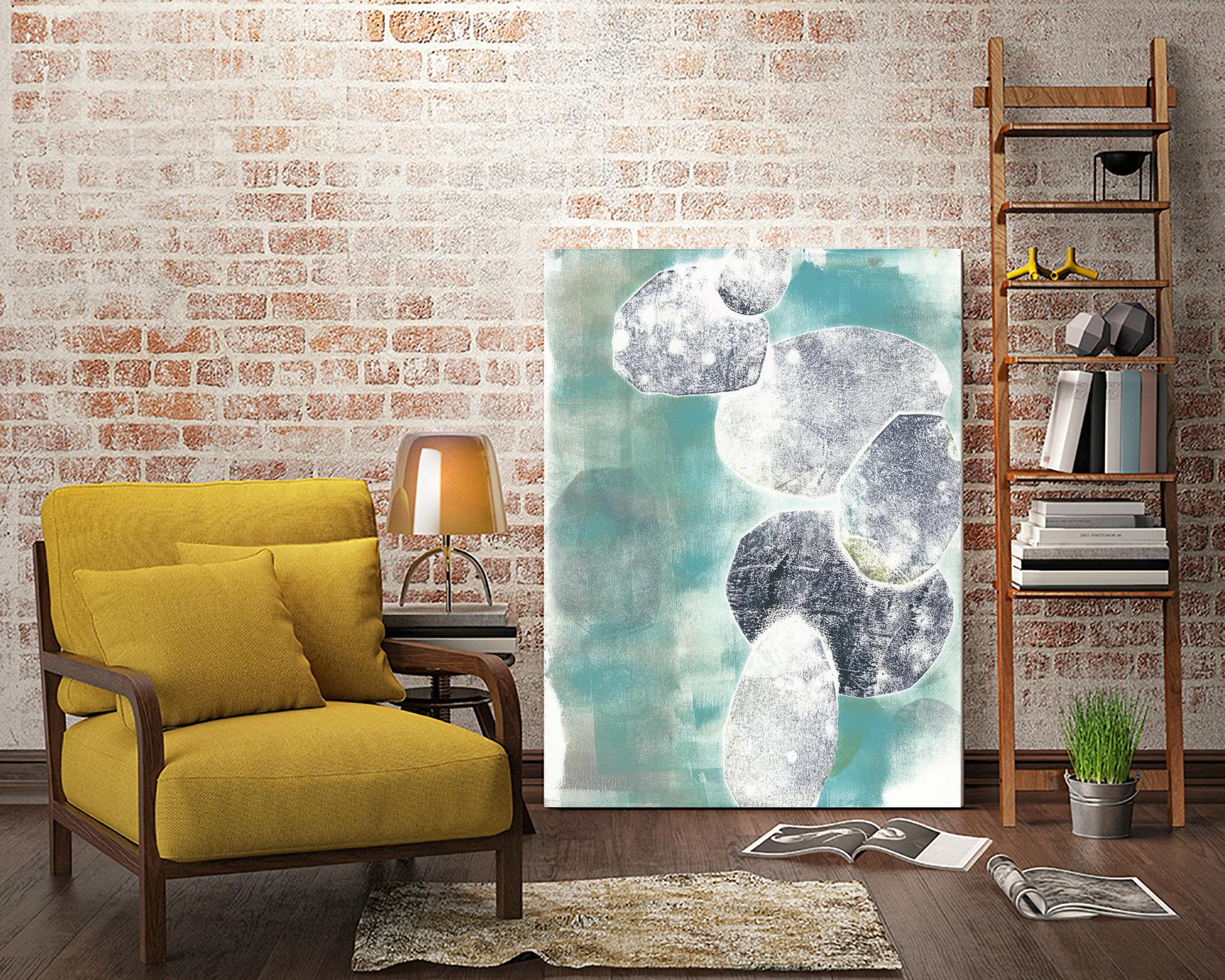 Descending Orbs II by Jennifer Goldberger on GIANT ART - blue abstract