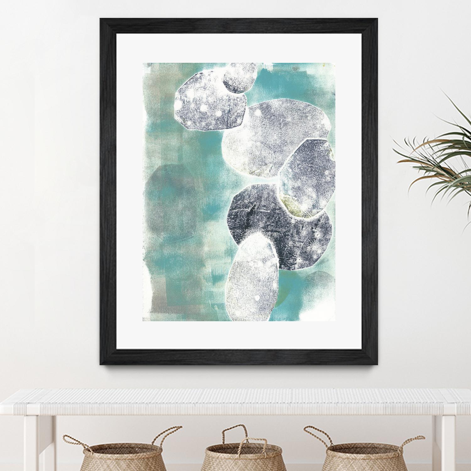 Descending Orbs II by Jennifer Goldberger on GIANT ART - blue abstract