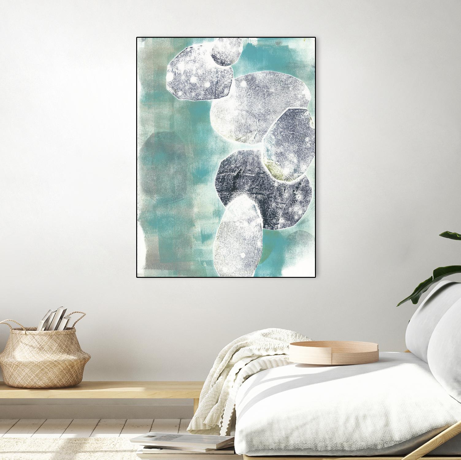 Descending Orbs II by Jennifer Goldberger on GIANT ART - blue abstract