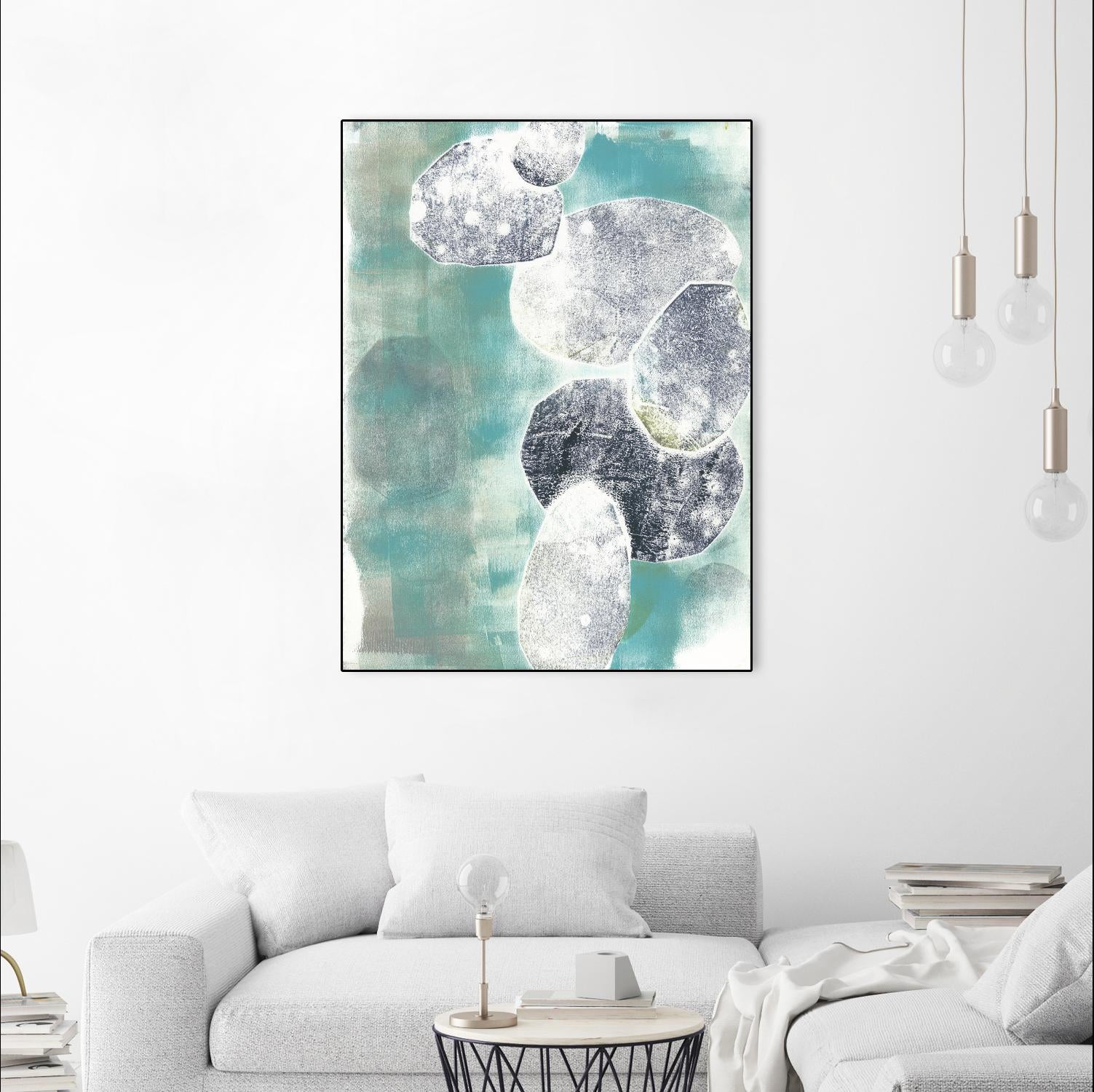 Descending Orbs II by Jennifer Goldberger on GIANT ART - blue abstract