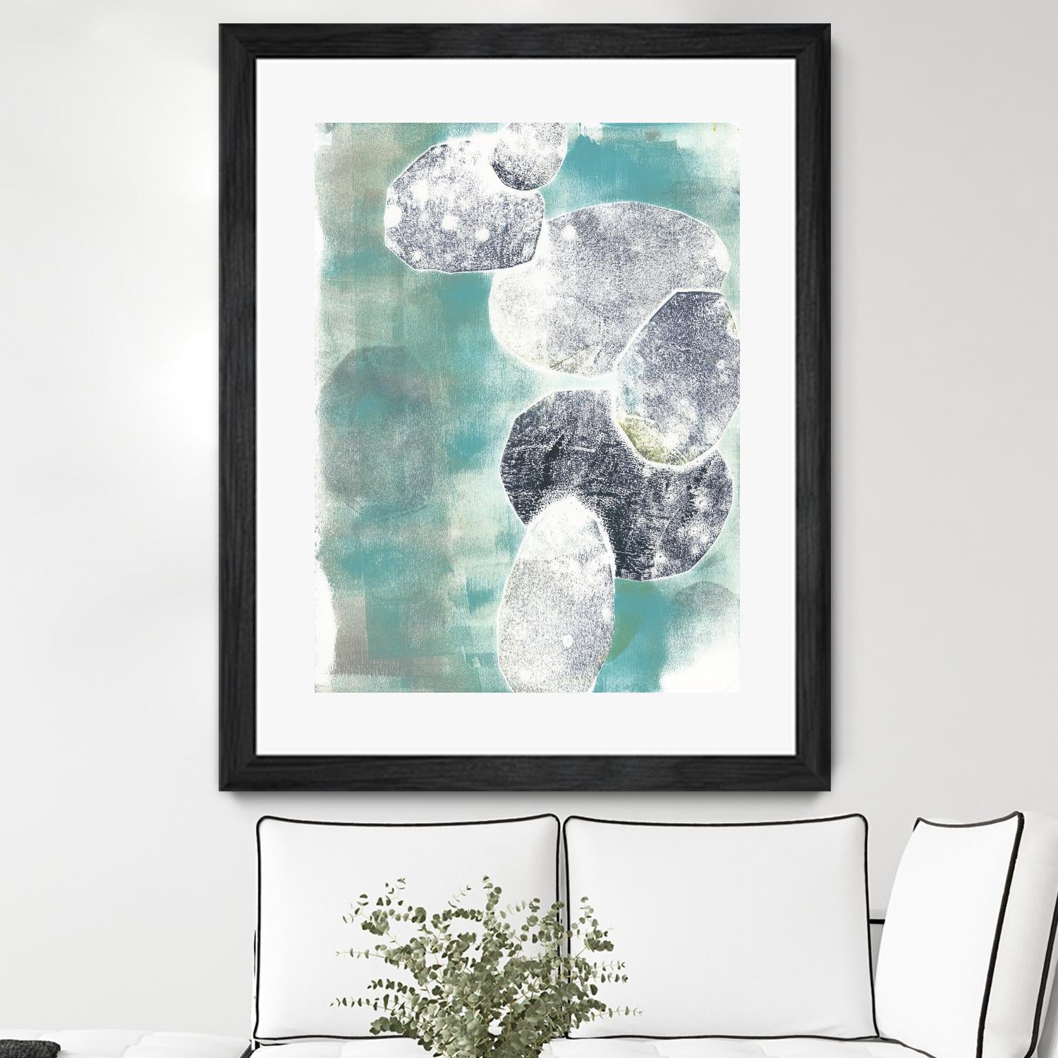 Descending Orbs II by Jennifer Goldberger on GIANT ART - blue abstract