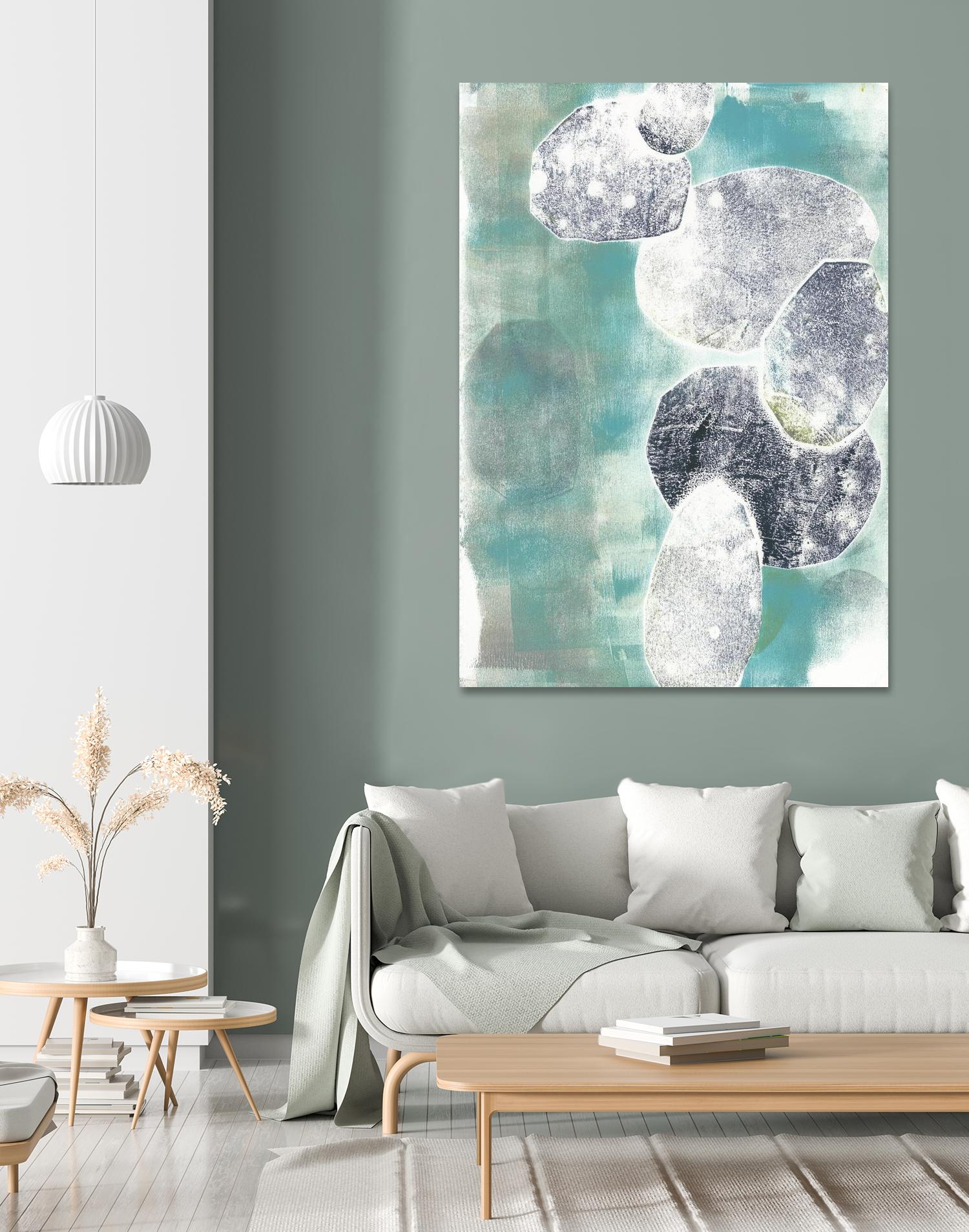 Descending Orbs II by Jennifer Goldberger on GIANT ART - blue abstract