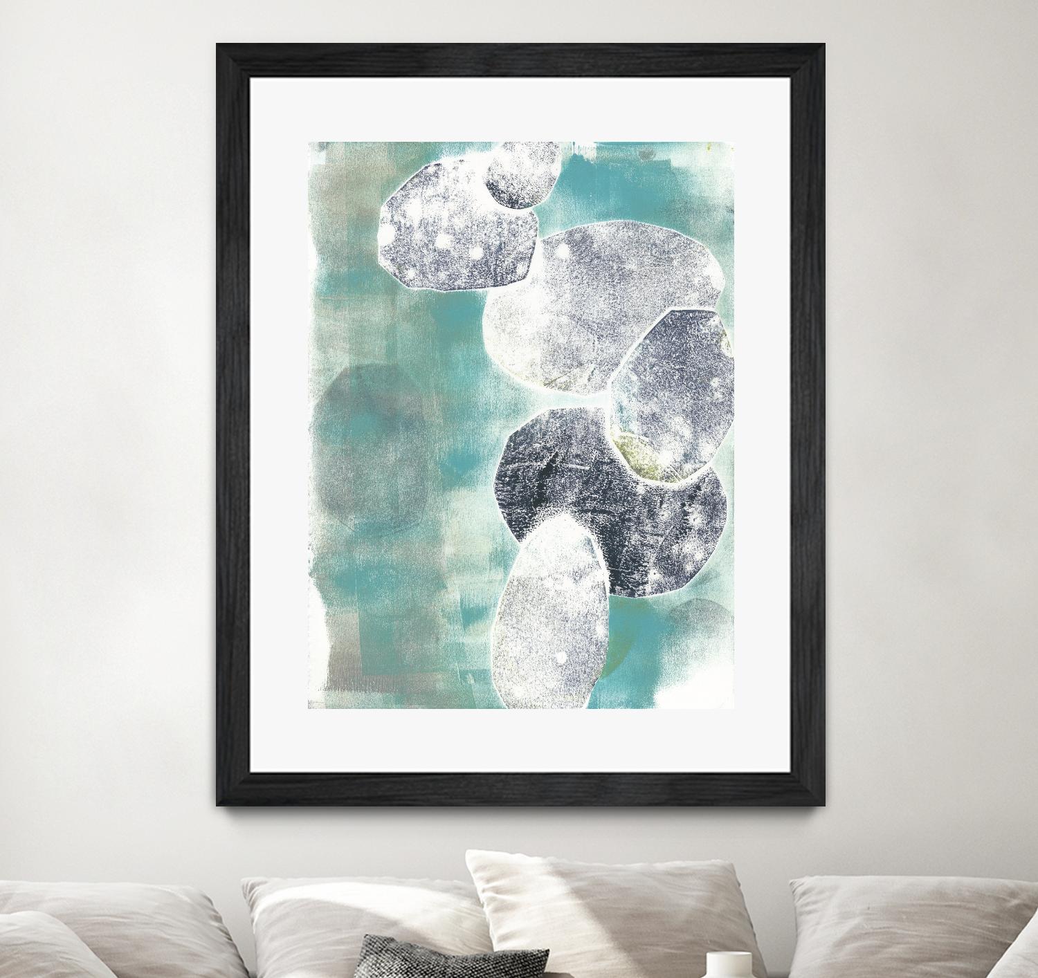 Descending Orbs II by Jennifer Goldberger on GIANT ART - blue abstract