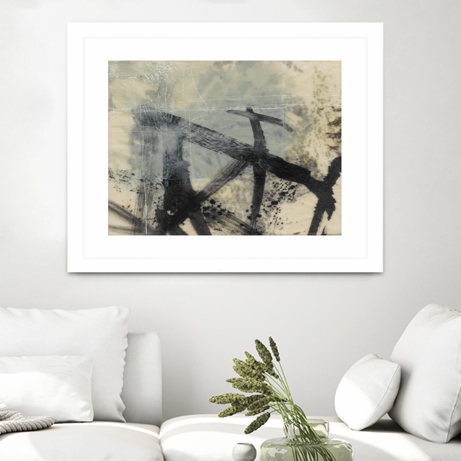 Sumi-e and Wax I by Jennifer Goldberger on GIANT ART - abstract