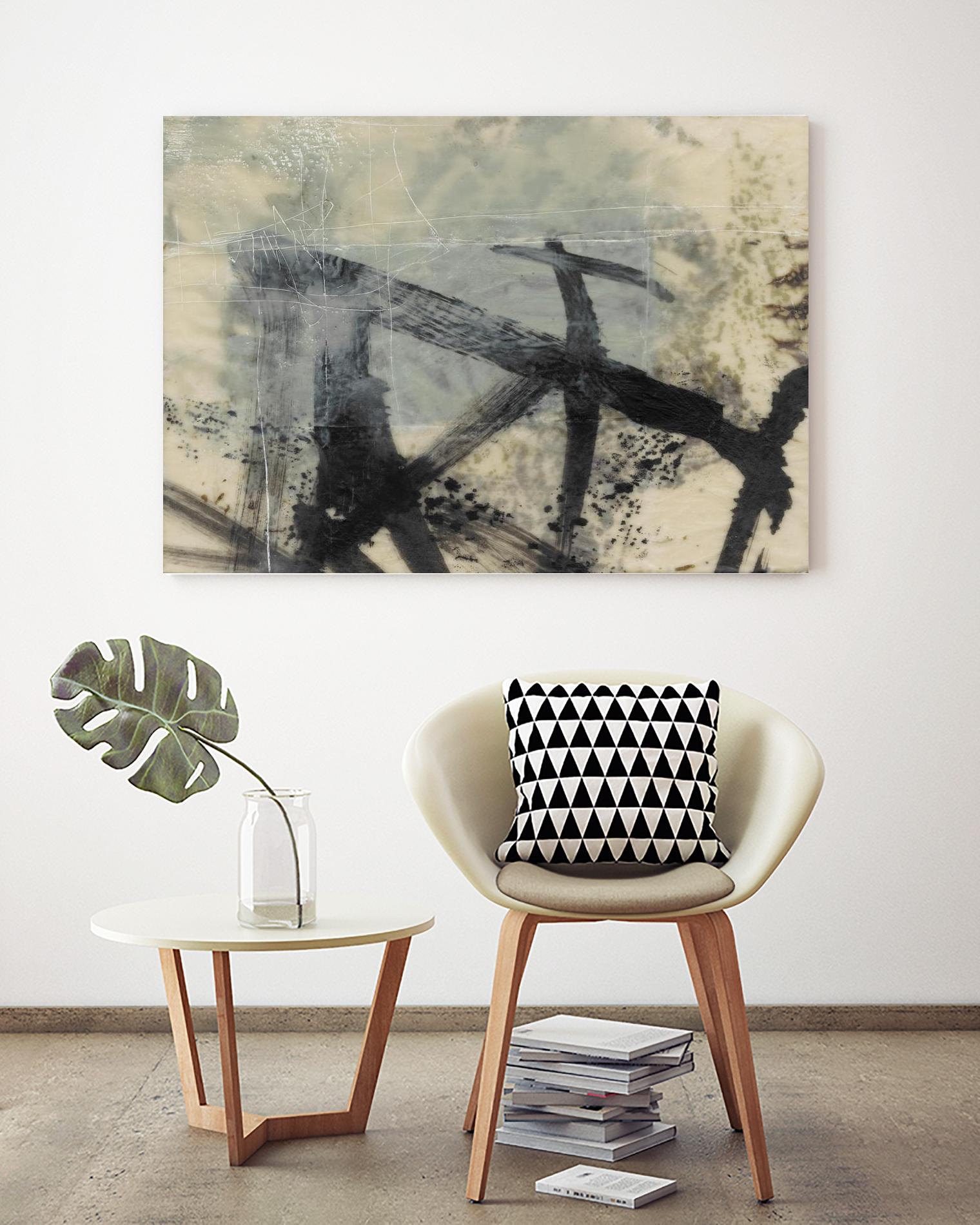 Sumi-e and Wax I by Jennifer Goldberger on GIANT ART - abstract