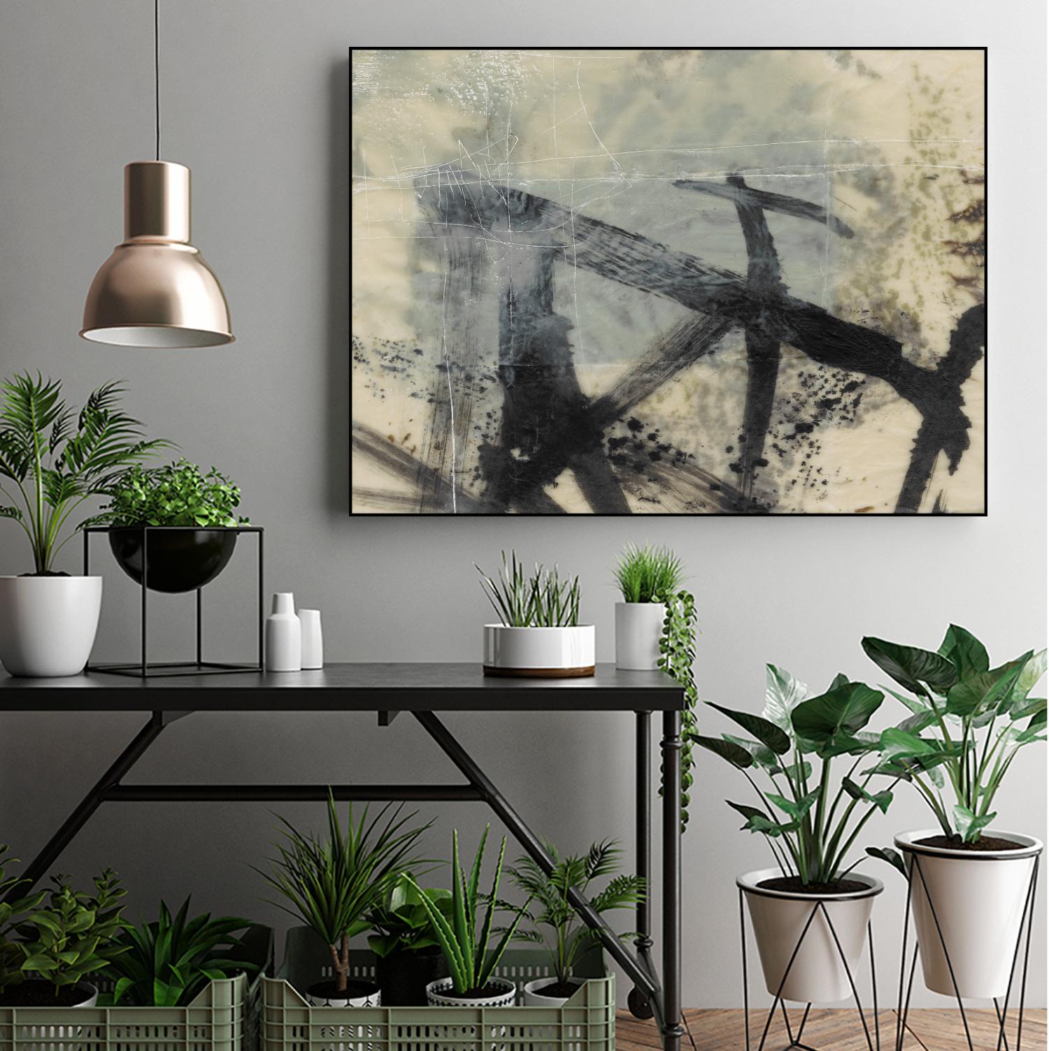 Sumi-e and Wax I by Jennifer Goldberger on GIANT ART - abstract