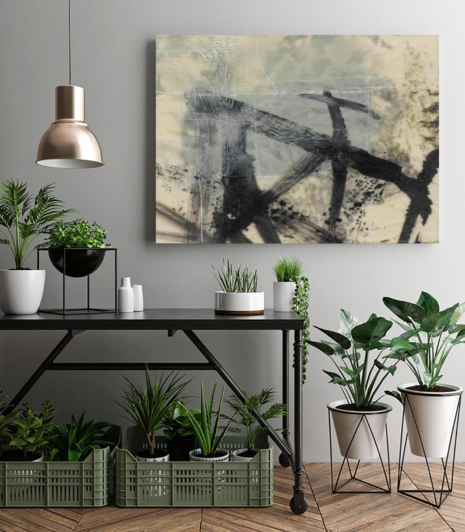 Sumi-e and Wax I by Jennifer Goldberger on GIANT ART - abstract