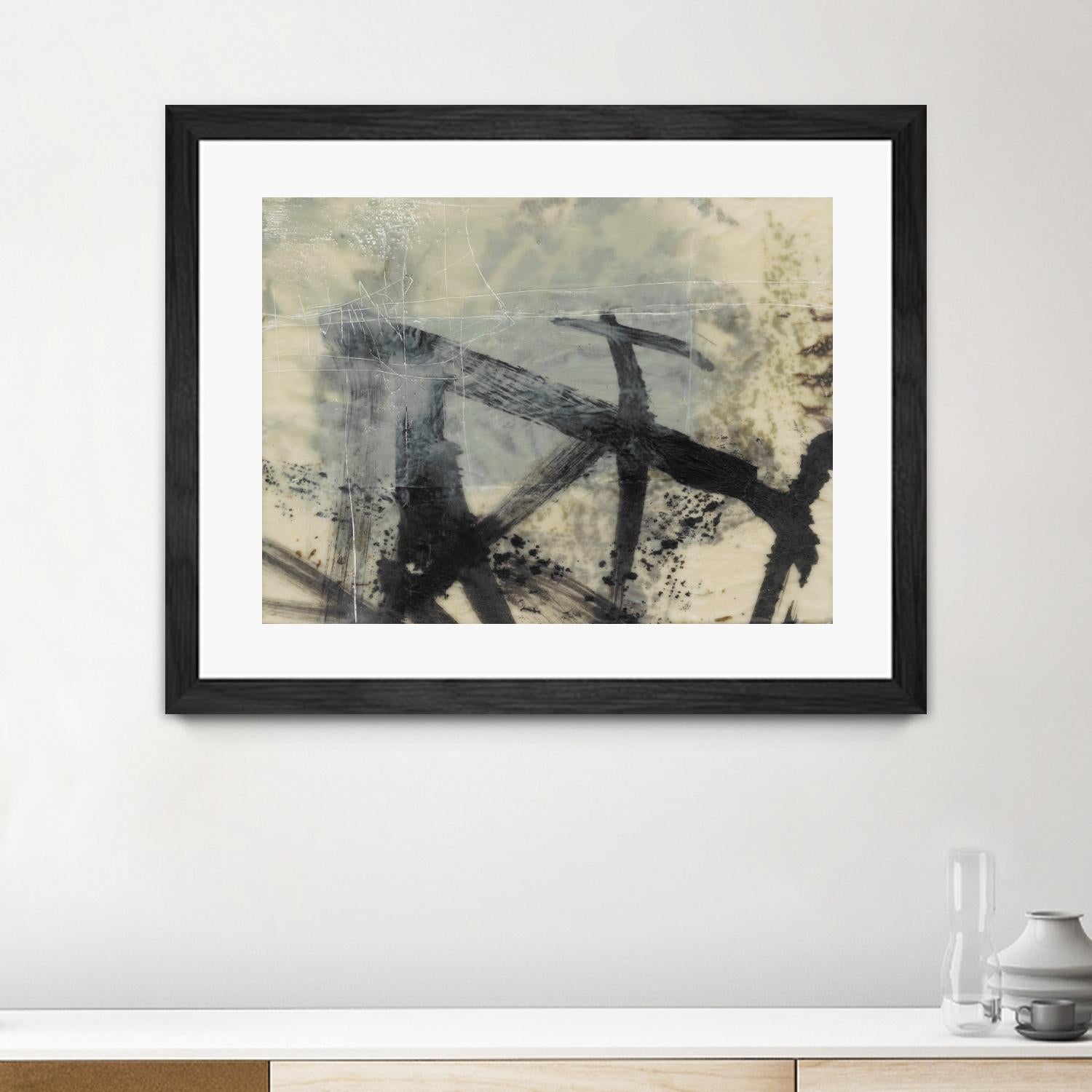 Sumi-e and Wax I by Jennifer Goldberger on GIANT ART - abstract