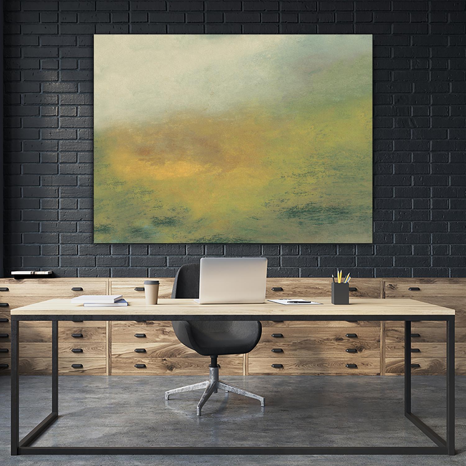 Hillside II by Sharon Gordon on GIANT ART - green sea scene