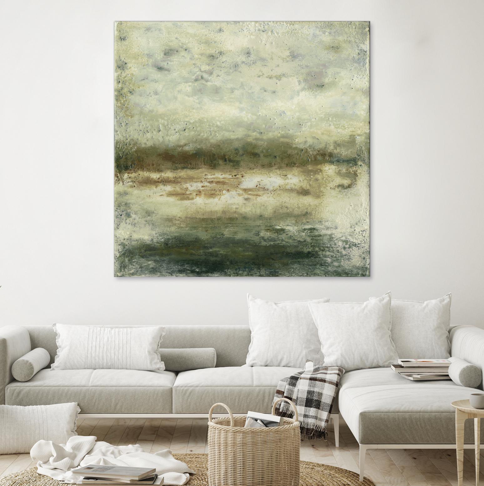 Quiet Marsh IV by Sharon Gordon on GIANT ART - green abstract