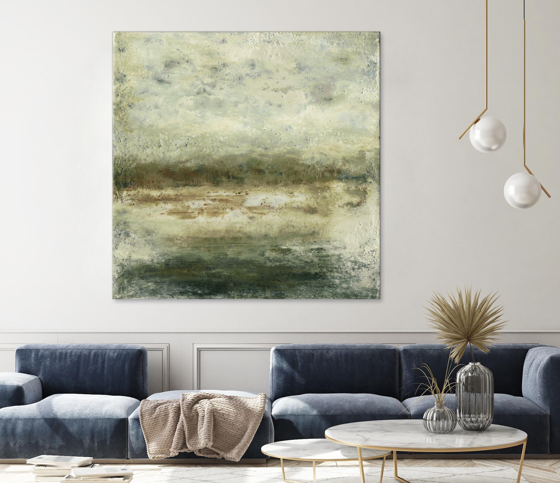 Quiet Marsh IV by Sharon Gordon on GIANT ART - green abstract