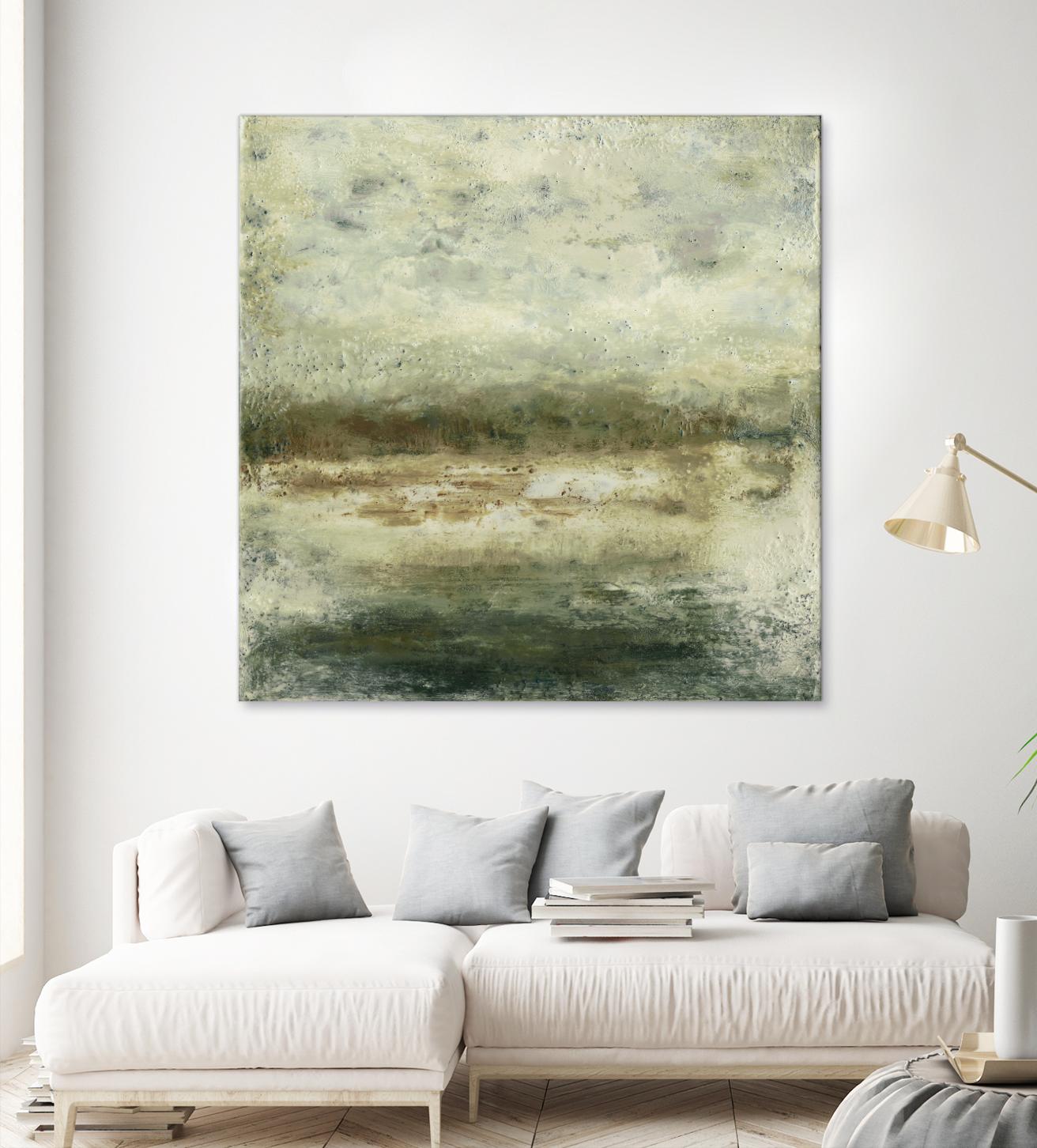 Quiet Marsh IV by Sharon Gordon on GIANT ART - green abstract
