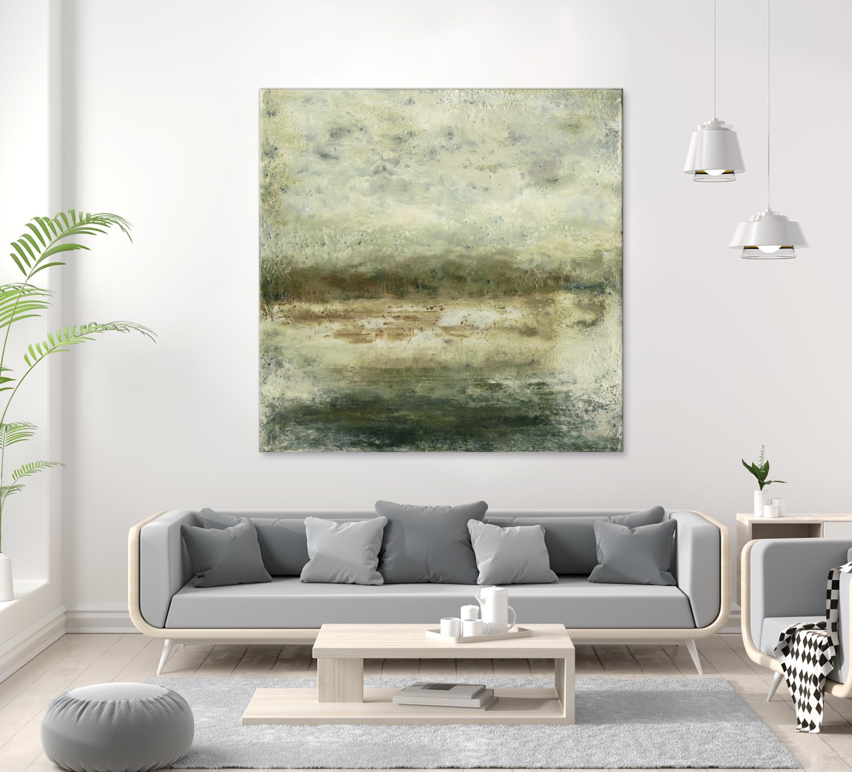 Quiet Marsh IV by Sharon Gordon on GIANT ART - green abstract