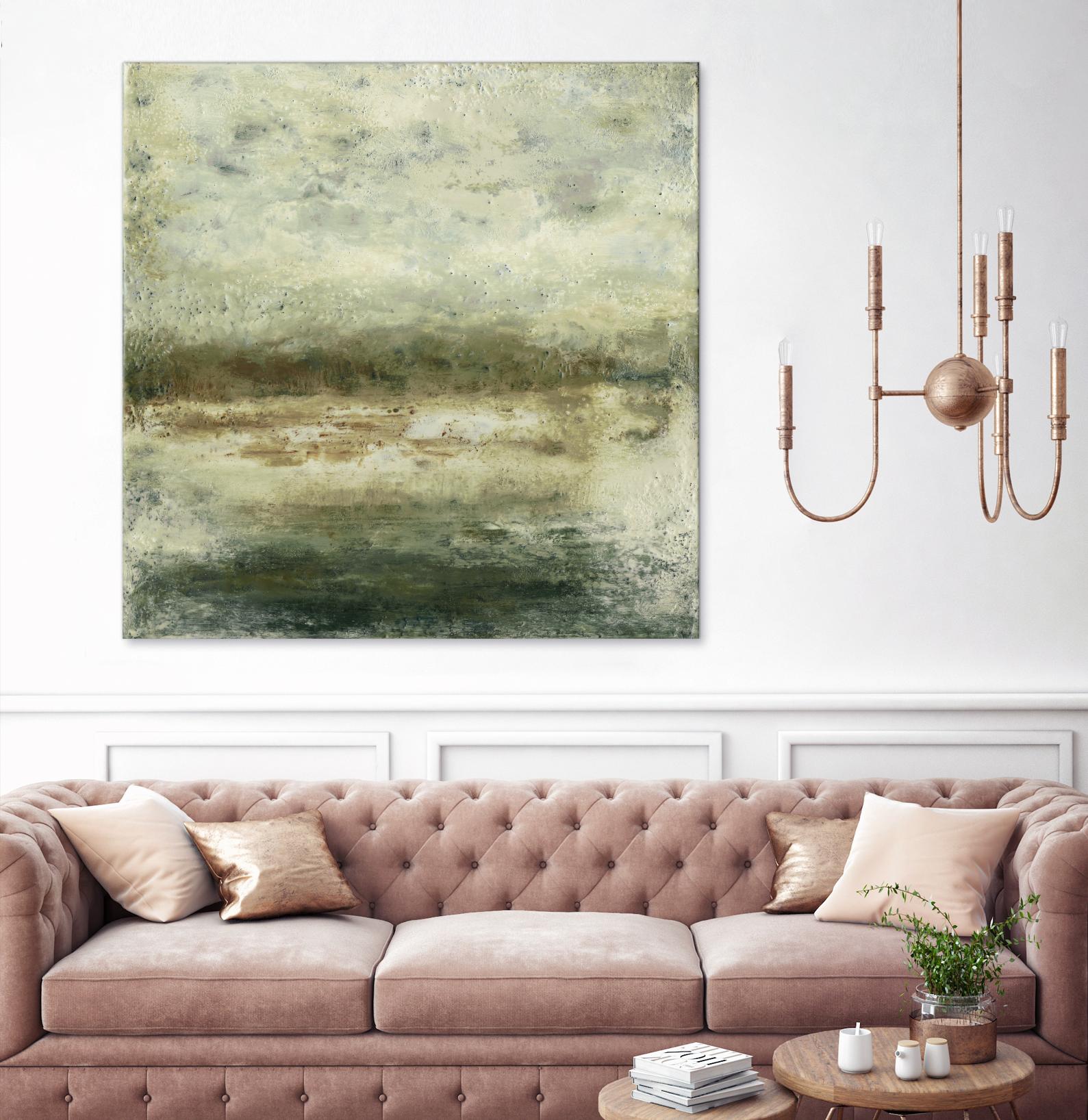 Quiet Marsh IV by Sharon Gordon on GIANT ART - green abstract