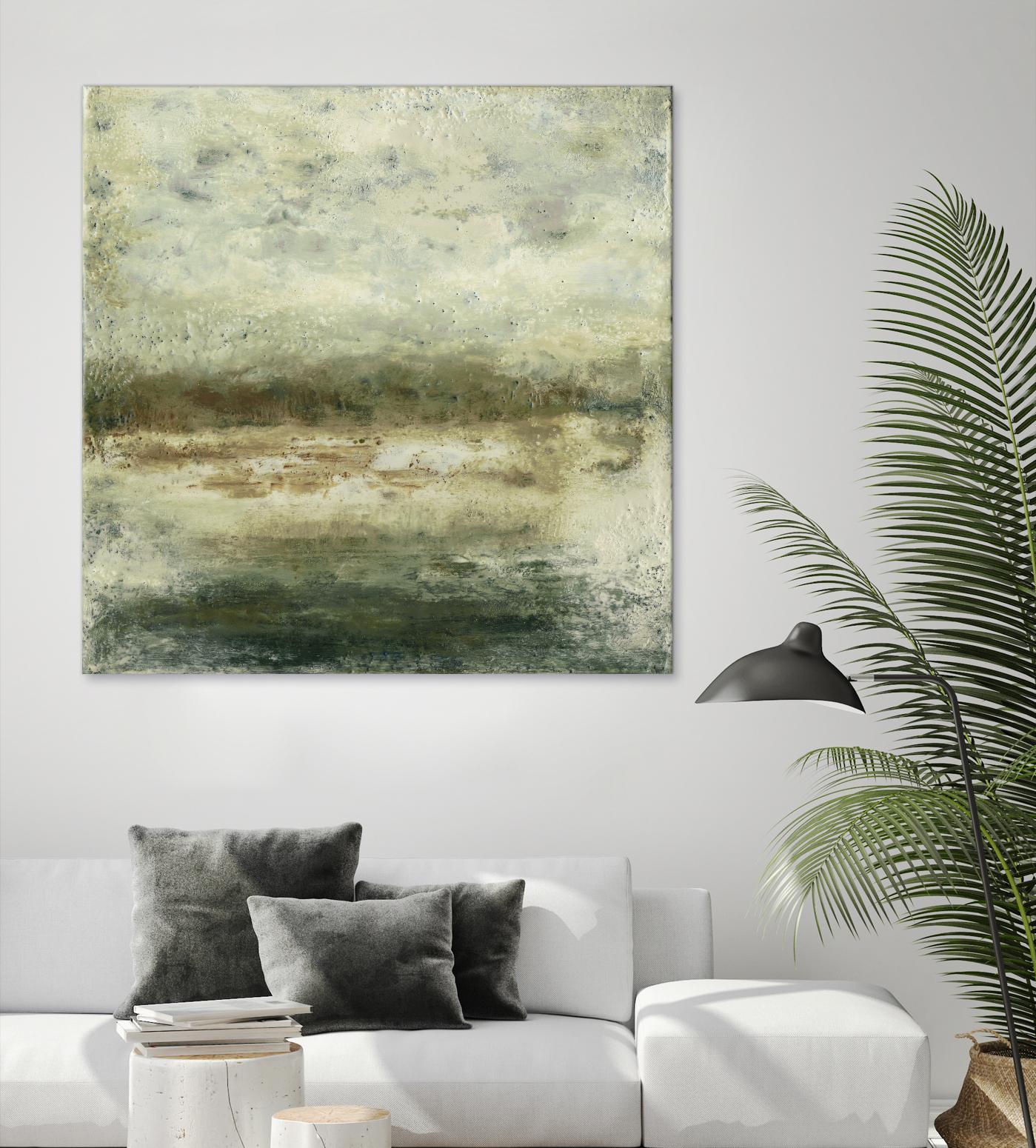 Quiet Marsh IV by Sharon Gordon on GIANT ART - green abstract