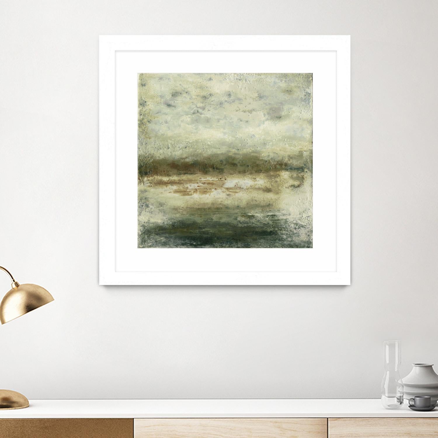 Quiet Marsh IV by Sharon Gordon on GIANT ART - green abstract