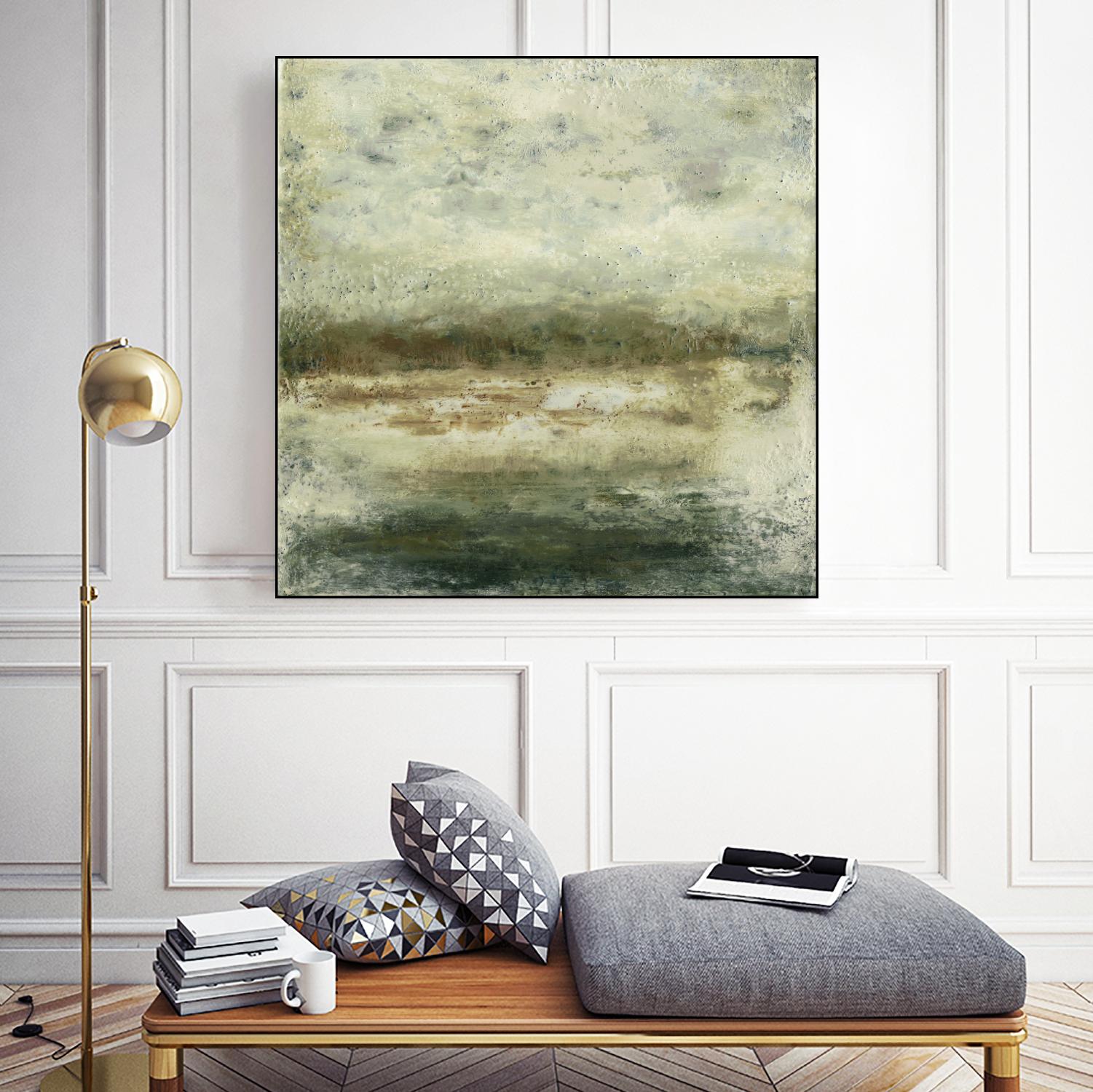 Quiet Marsh IV by Sharon Gordon on GIANT ART - green abstract