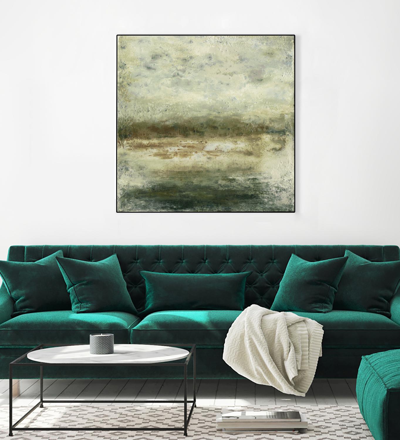 Quiet Marsh IV by Sharon Gordon on GIANT ART - green abstract