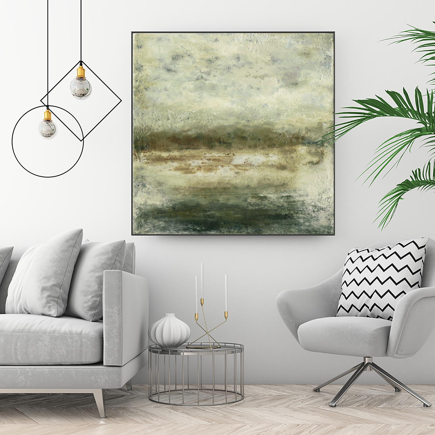 Quiet Marsh IV by Sharon Gordon on GIANT ART - green abstract