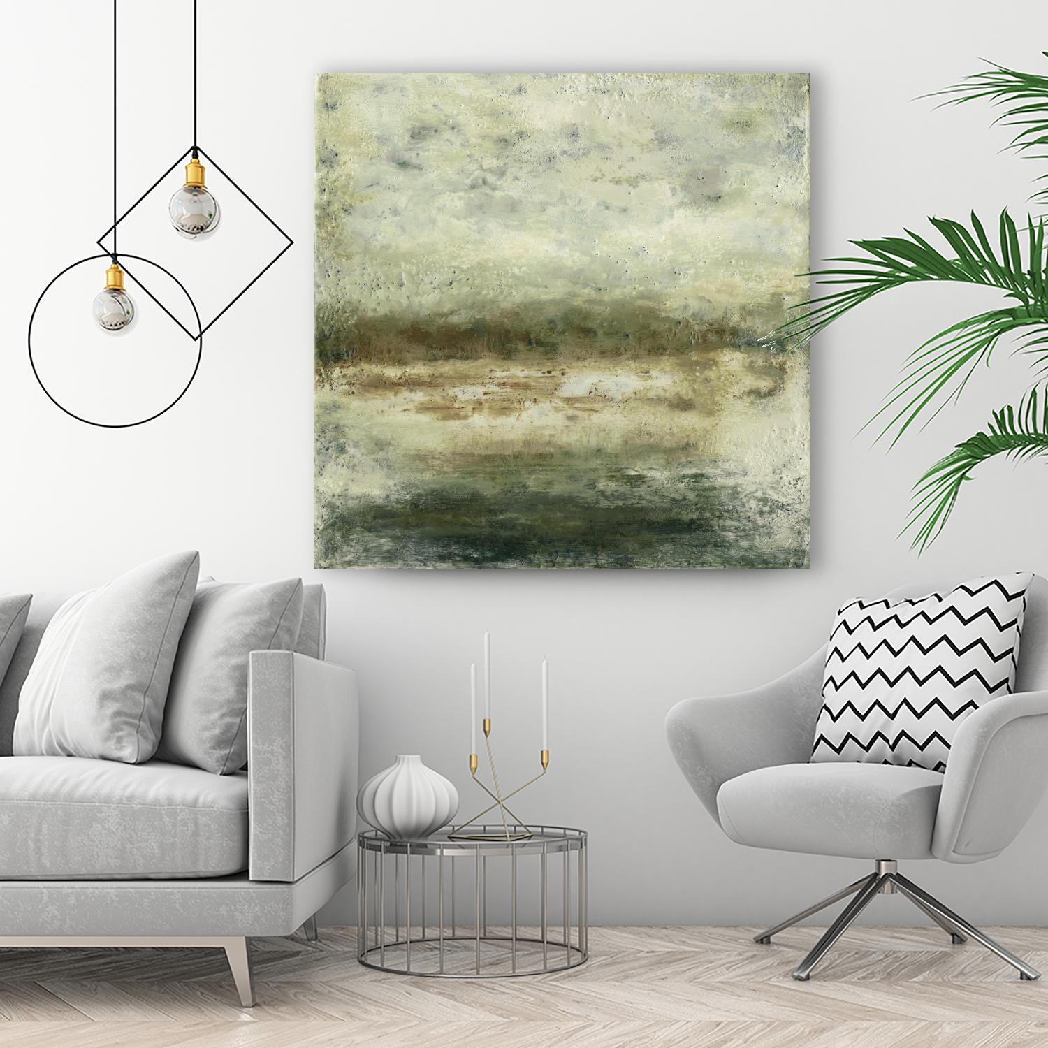 Quiet Marsh IV by Sharon Gordon on GIANT ART - green abstract