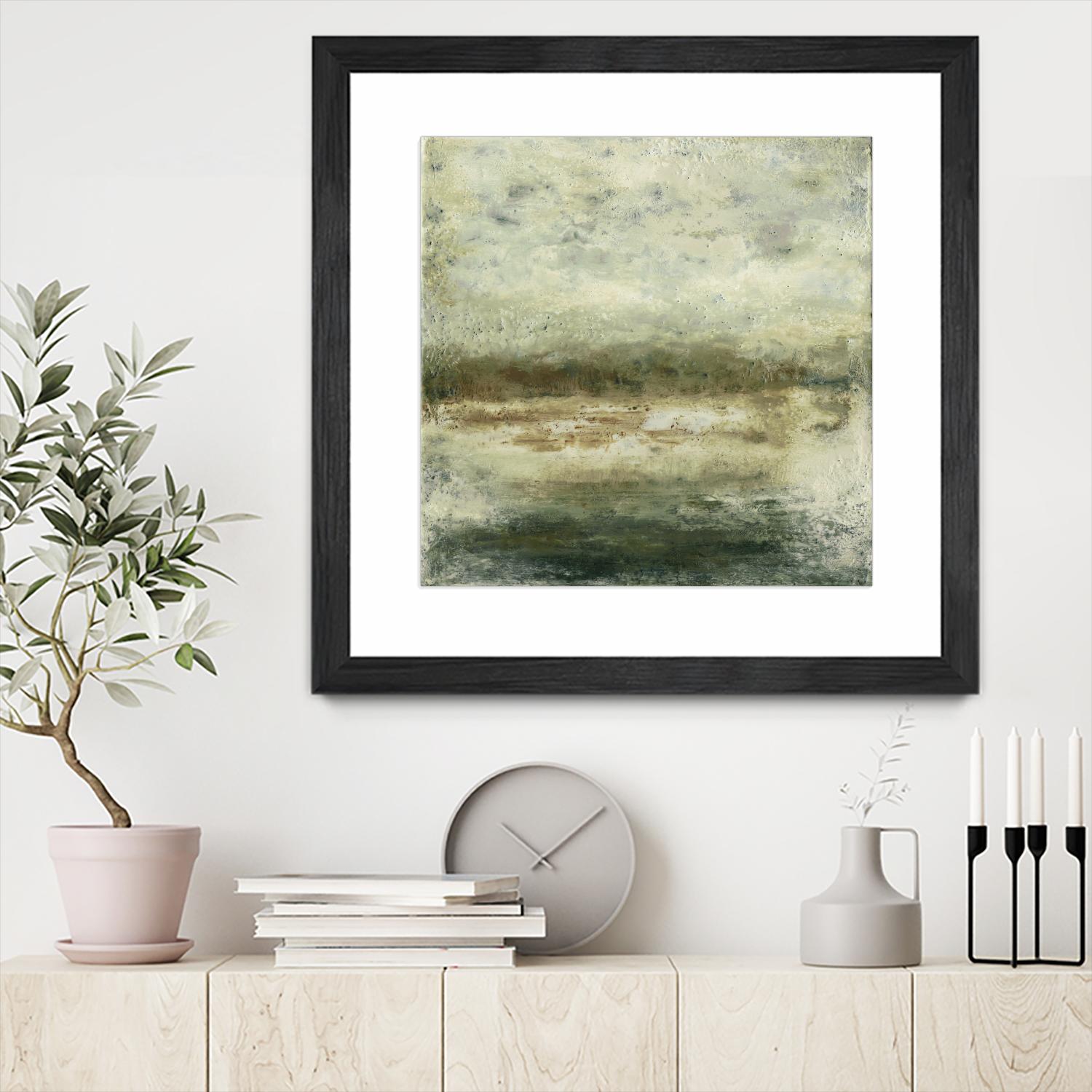 Quiet Marsh IV by Sharon Gordon on GIANT ART - green abstract