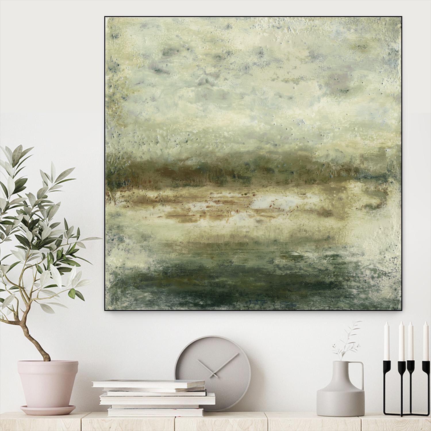 Quiet Marsh IV by Sharon Gordon on GIANT ART - green abstract