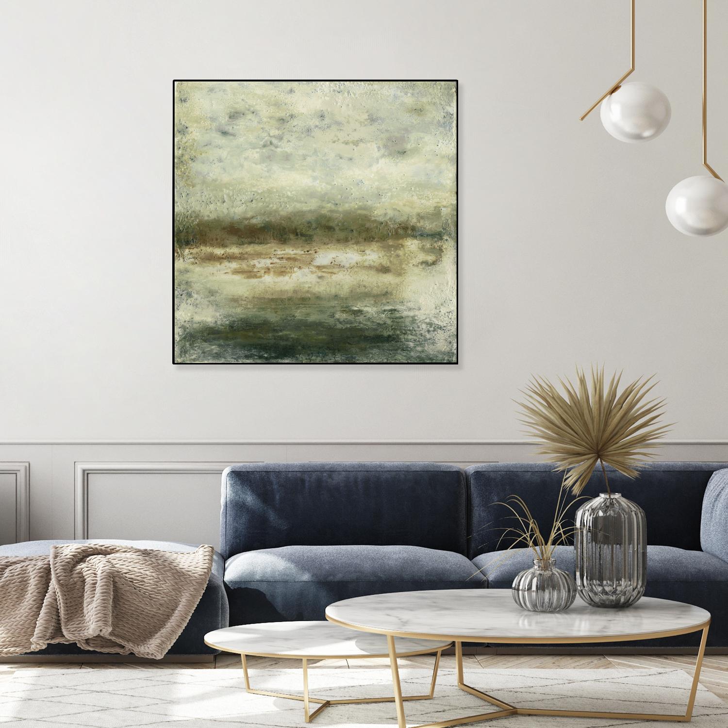 Quiet Marsh IV by Sharon Gordon on GIANT ART - green abstract