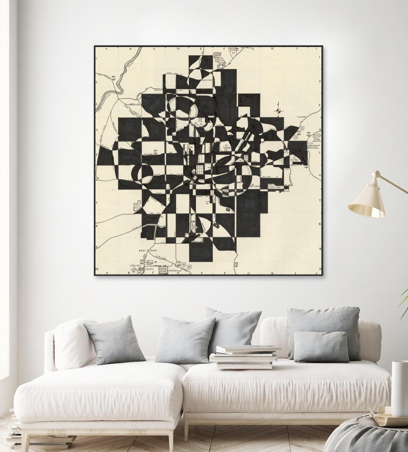 Modern Map of Atlanta by Nikki Galapon on GIANT ART - maps & flags