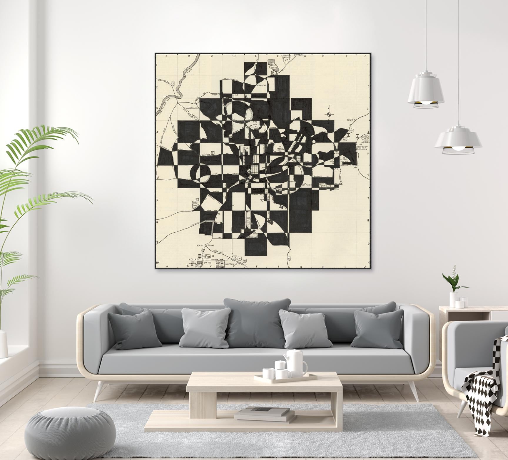 Modern Map of Atlanta by Nikki Galapon on GIANT ART - maps & flags