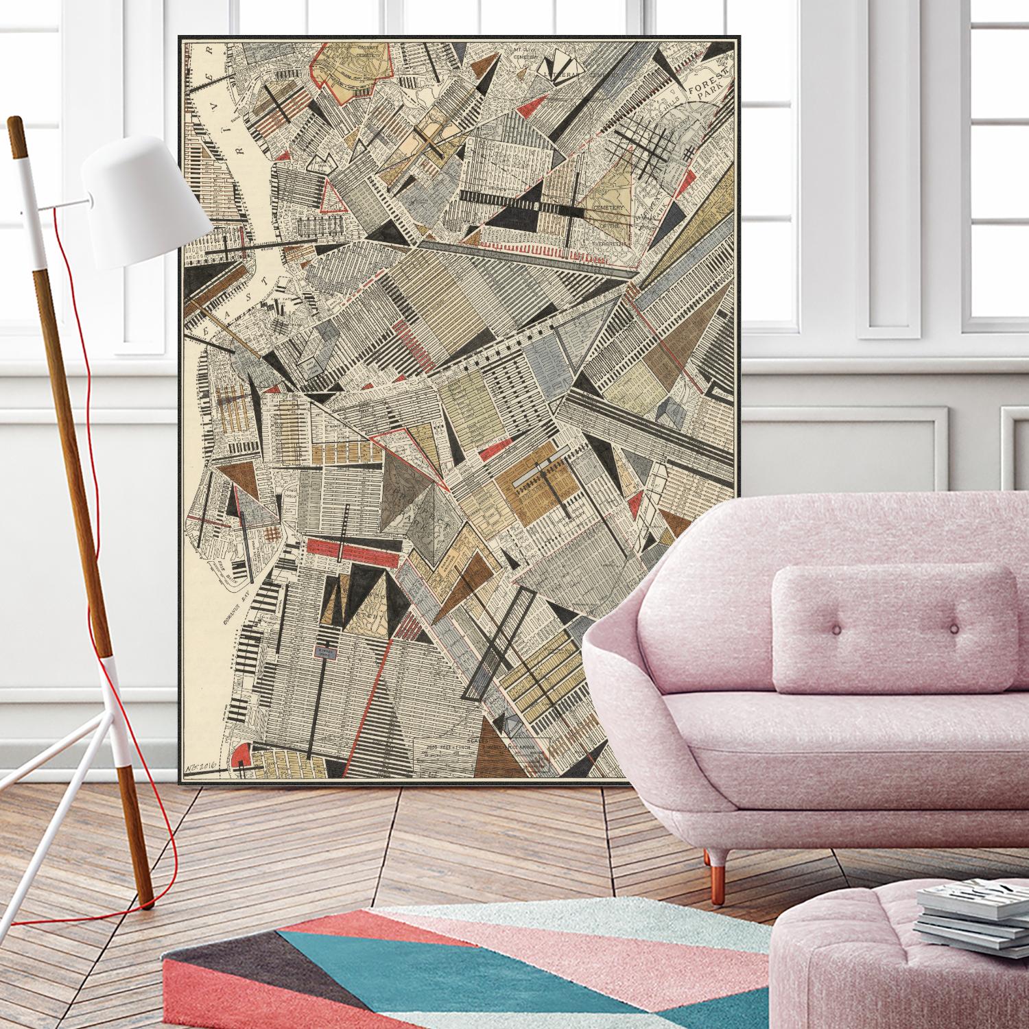 Modern Map of Brooklyn by Nikki Galapon on GIANT ART - maps & flags