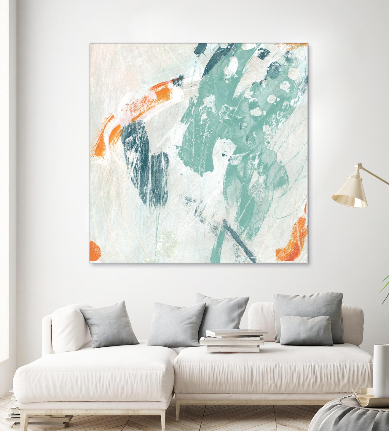 Current Synergy I by June Erica Vess on GIANT ART - green abstract