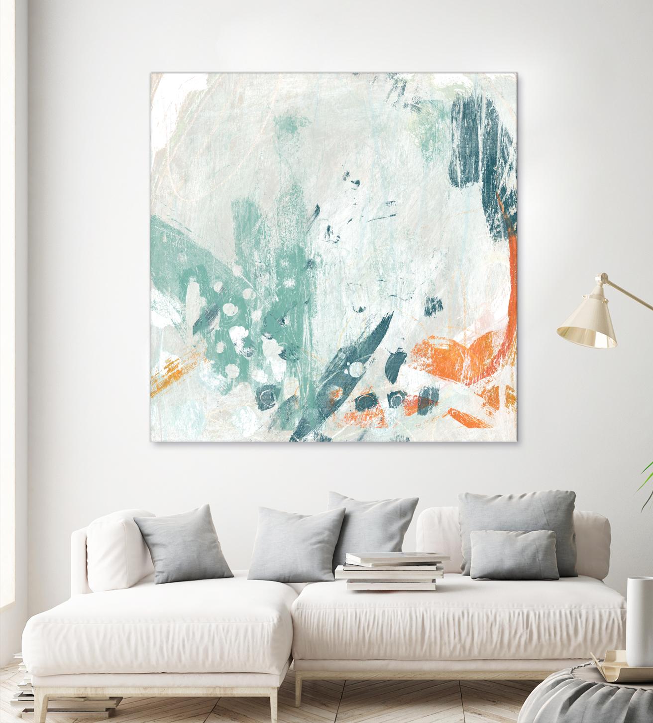 Current Synergy II by June Erica Vess on GIANT ART - green abstract