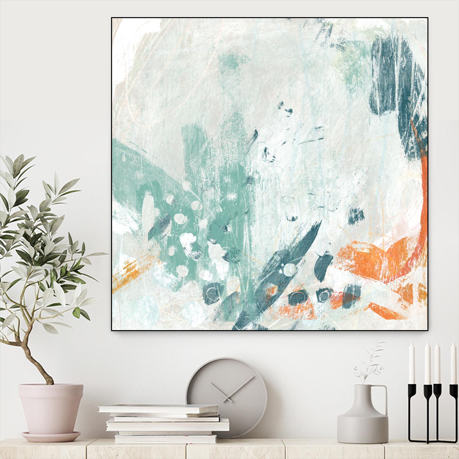 Current Synergy II by June Erica Vess on GIANT ART - green abstract