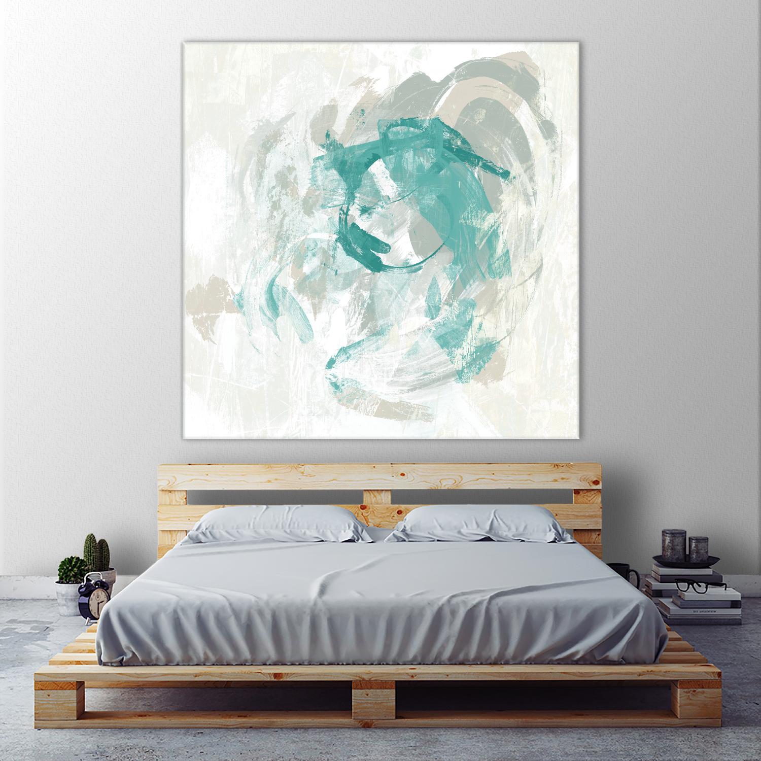 Teal Fog I by June Erica Vess on GIANT ART - green abstract