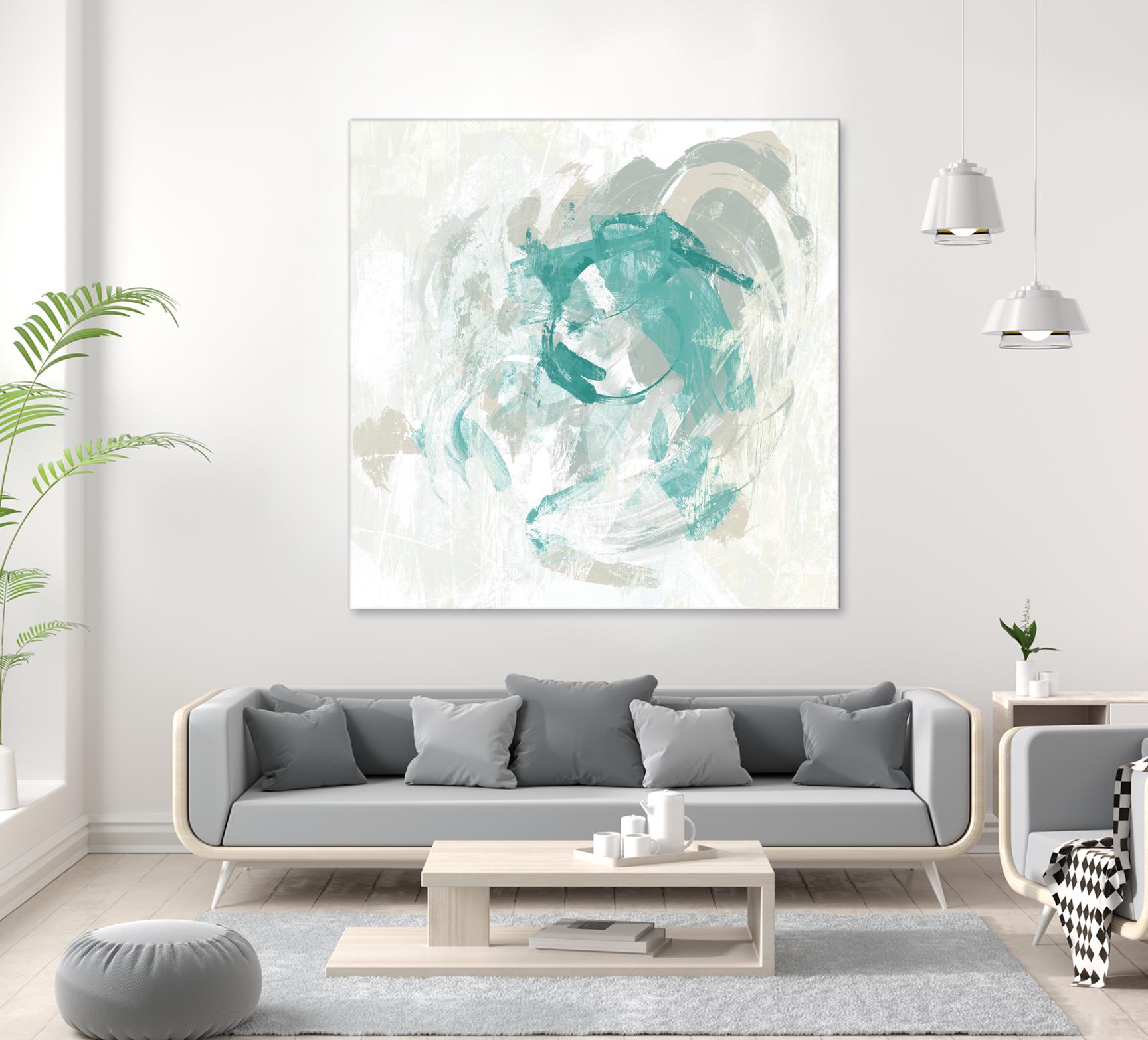 Teal Fog I by June Erica Vess on GIANT ART - green abstract