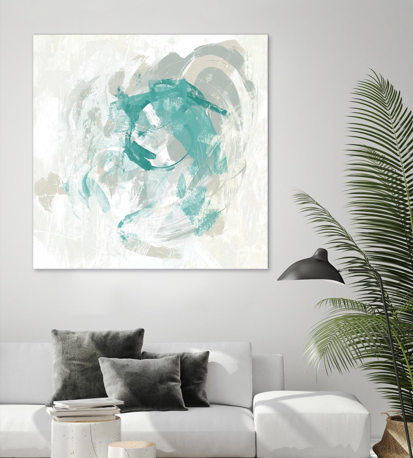 Teal Fog I by June Erica Vess on GIANT ART - green abstract
