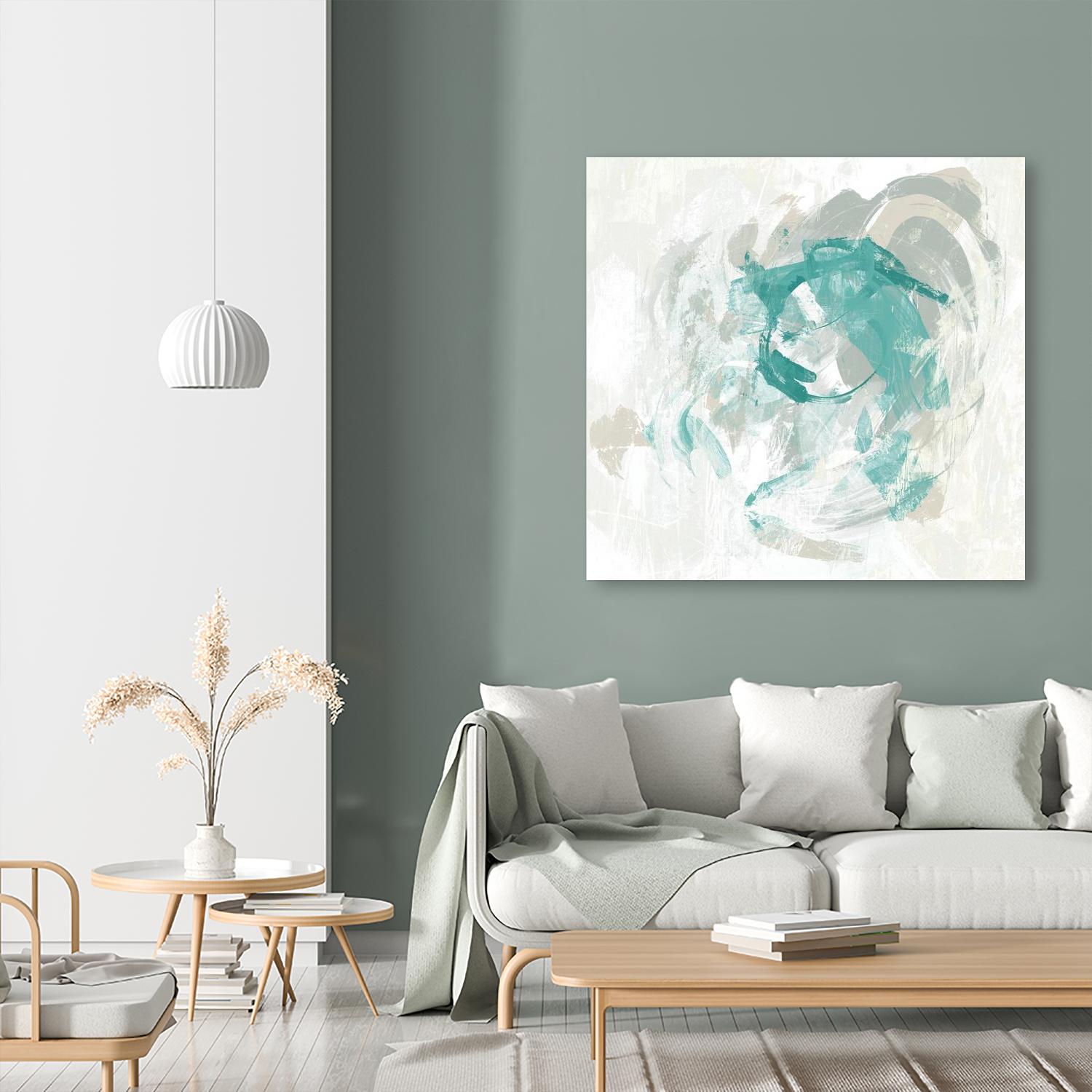 Teal Fog I by June Erica Vess on GIANT ART - green abstract