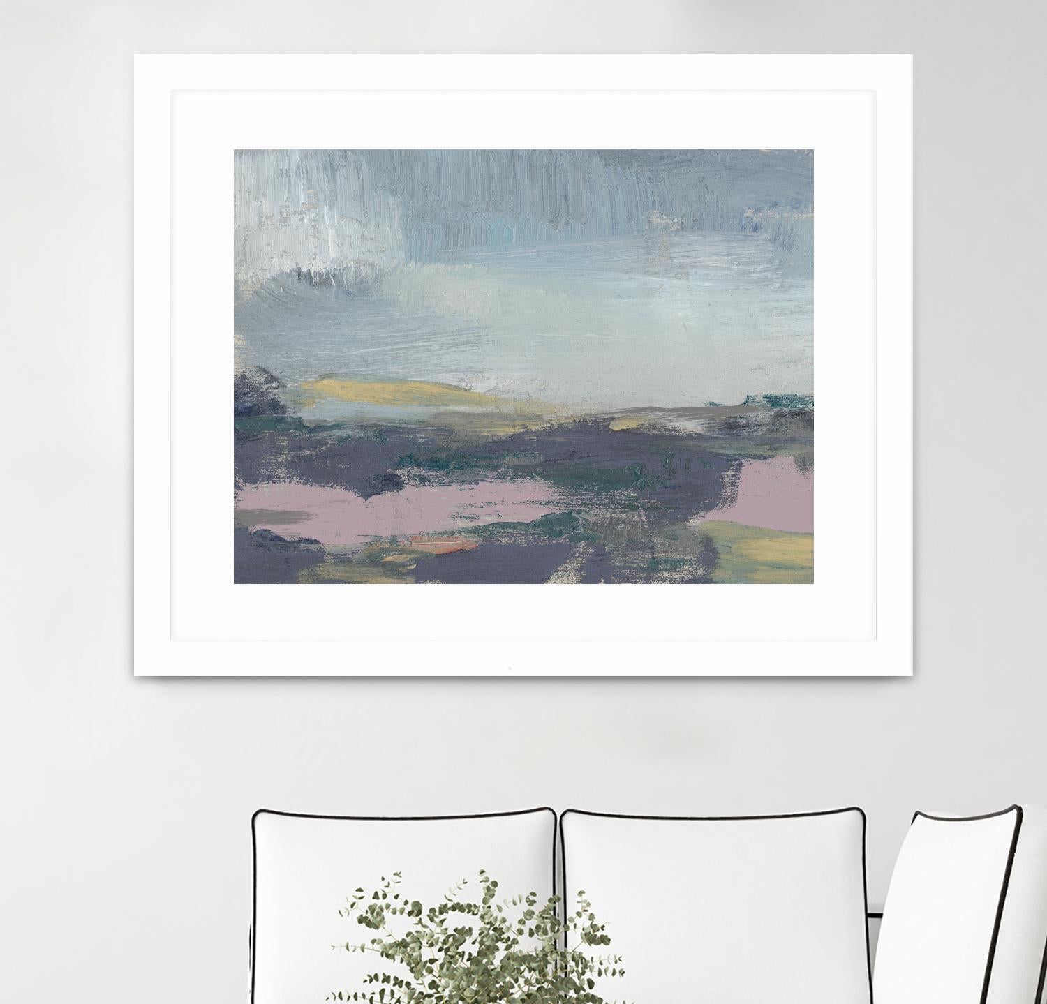 Pretty Horizon I by Jennifer Goldberger on GIANT ART - pink sea scene