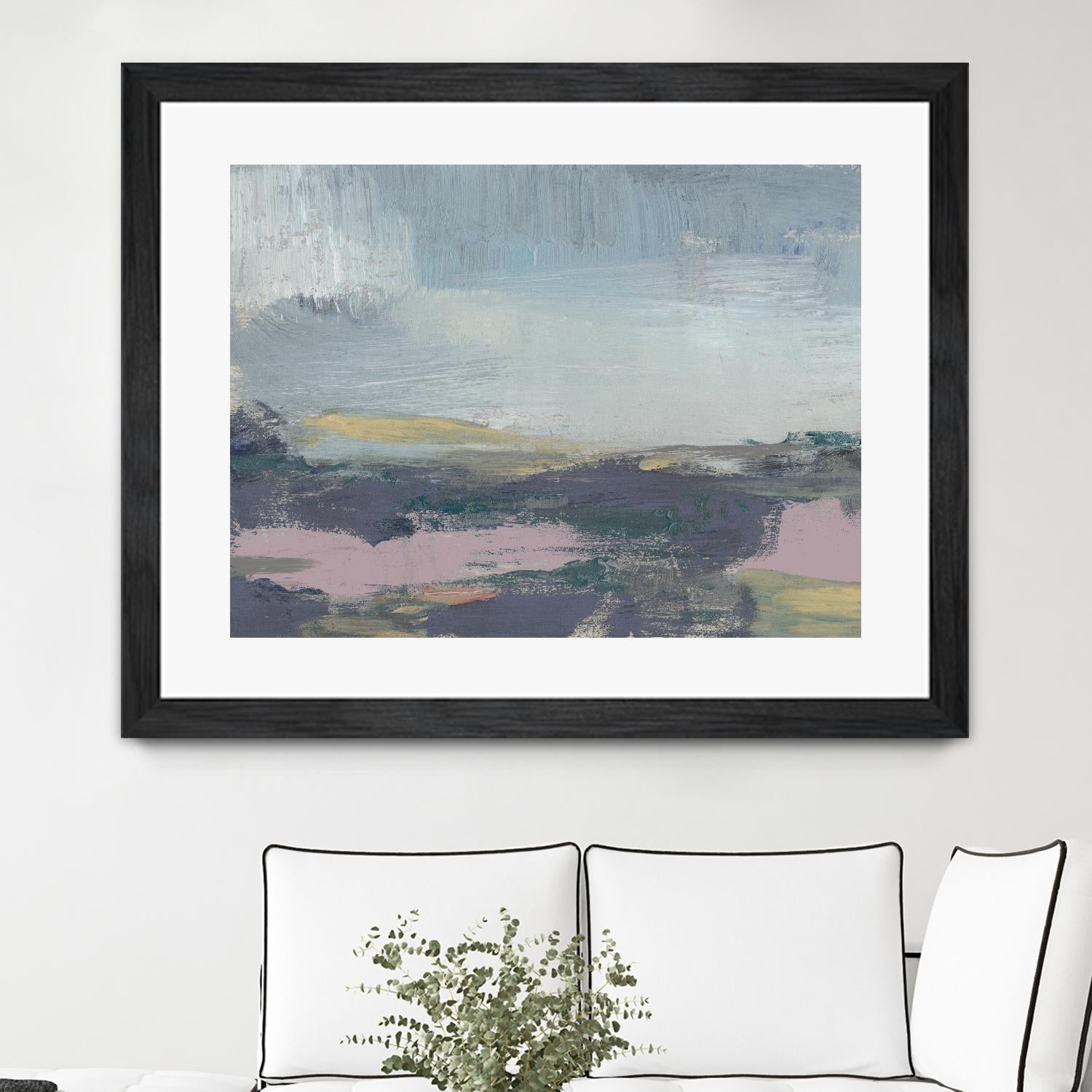 Pretty Horizon I by Jennifer Goldberger on GIANT ART - pink sea scene