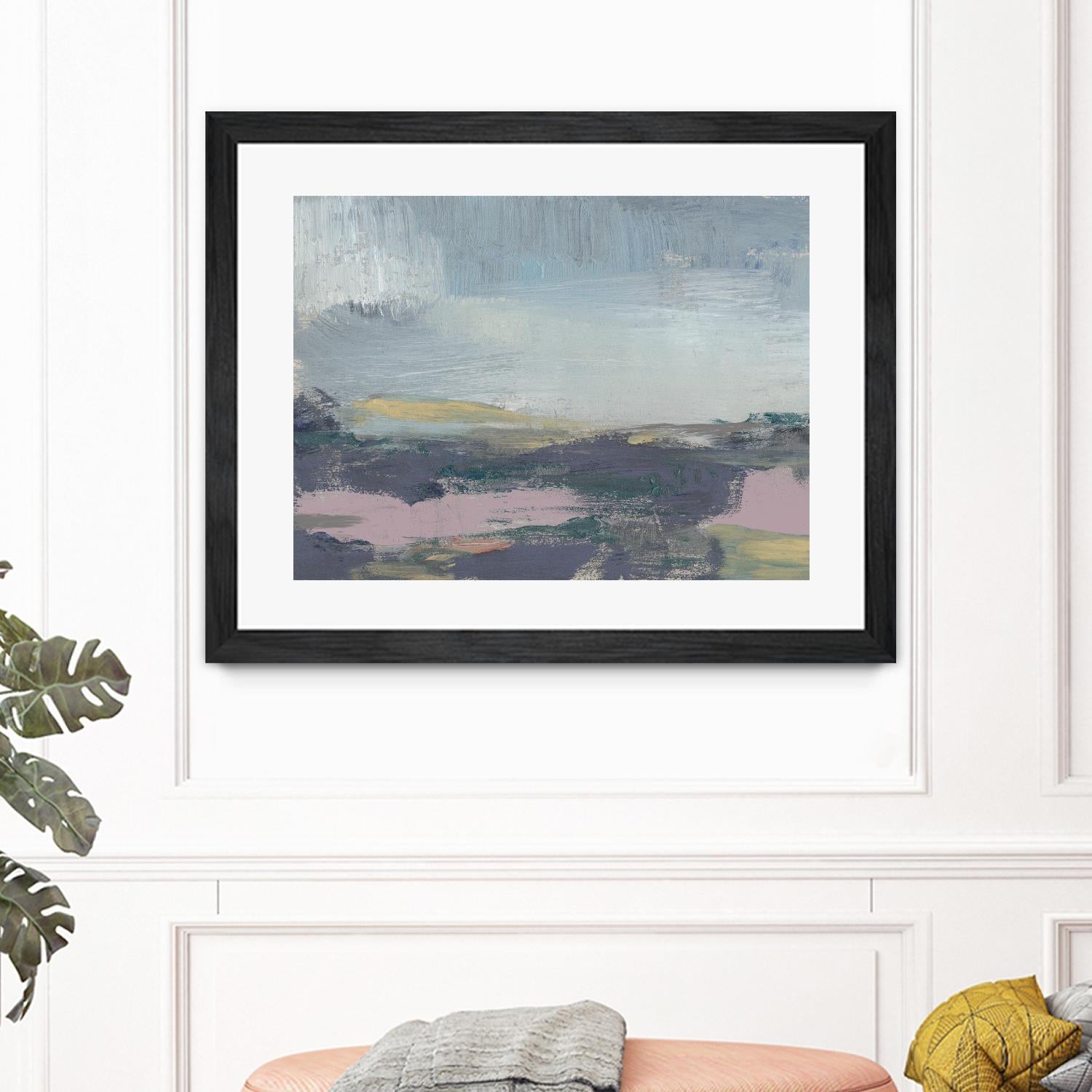 Pretty Horizon I by Jennifer Goldberger on GIANT ART - pink sea scene