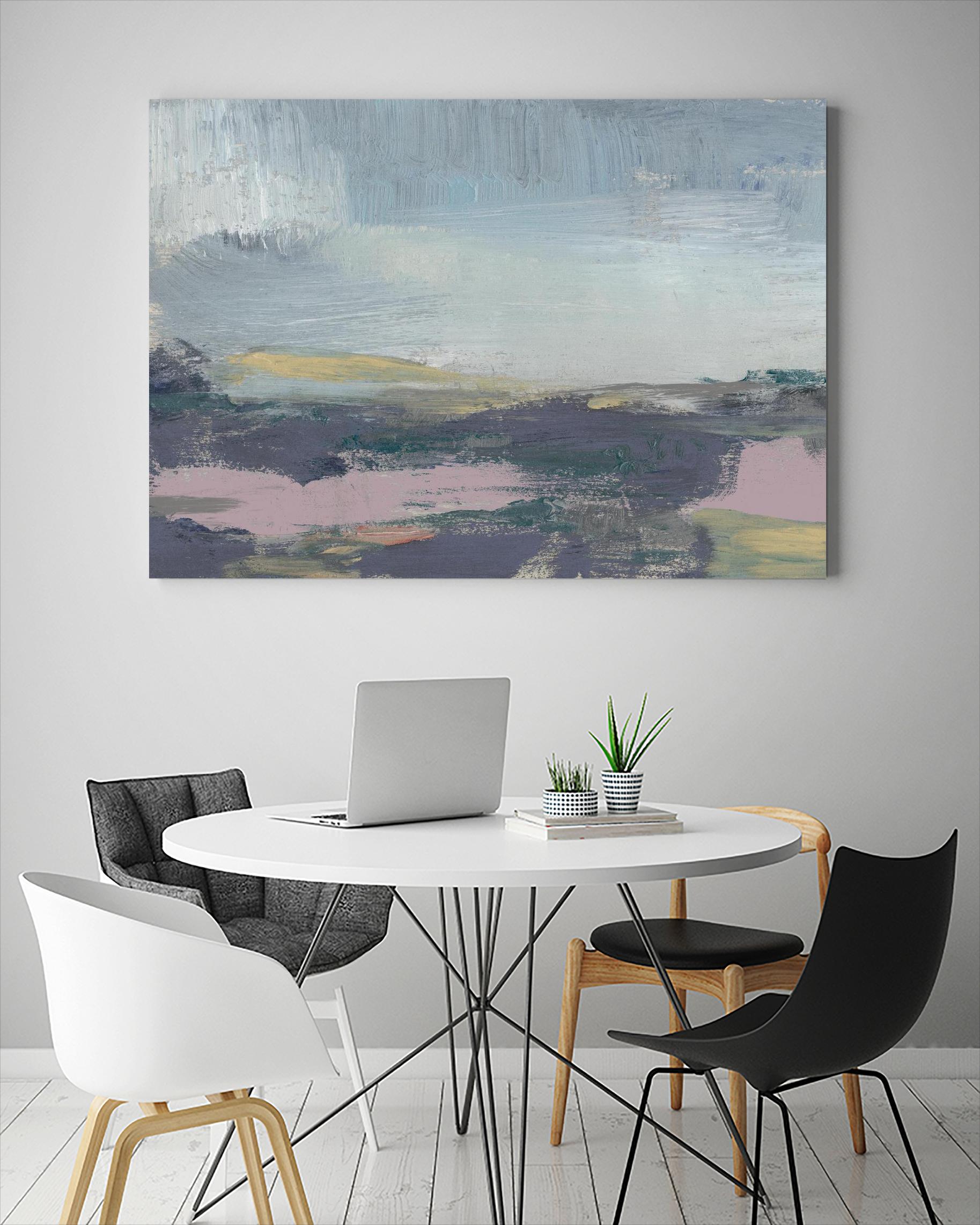 Pretty Horizon I by Jennifer Goldberger on GIANT ART - pink sea scene