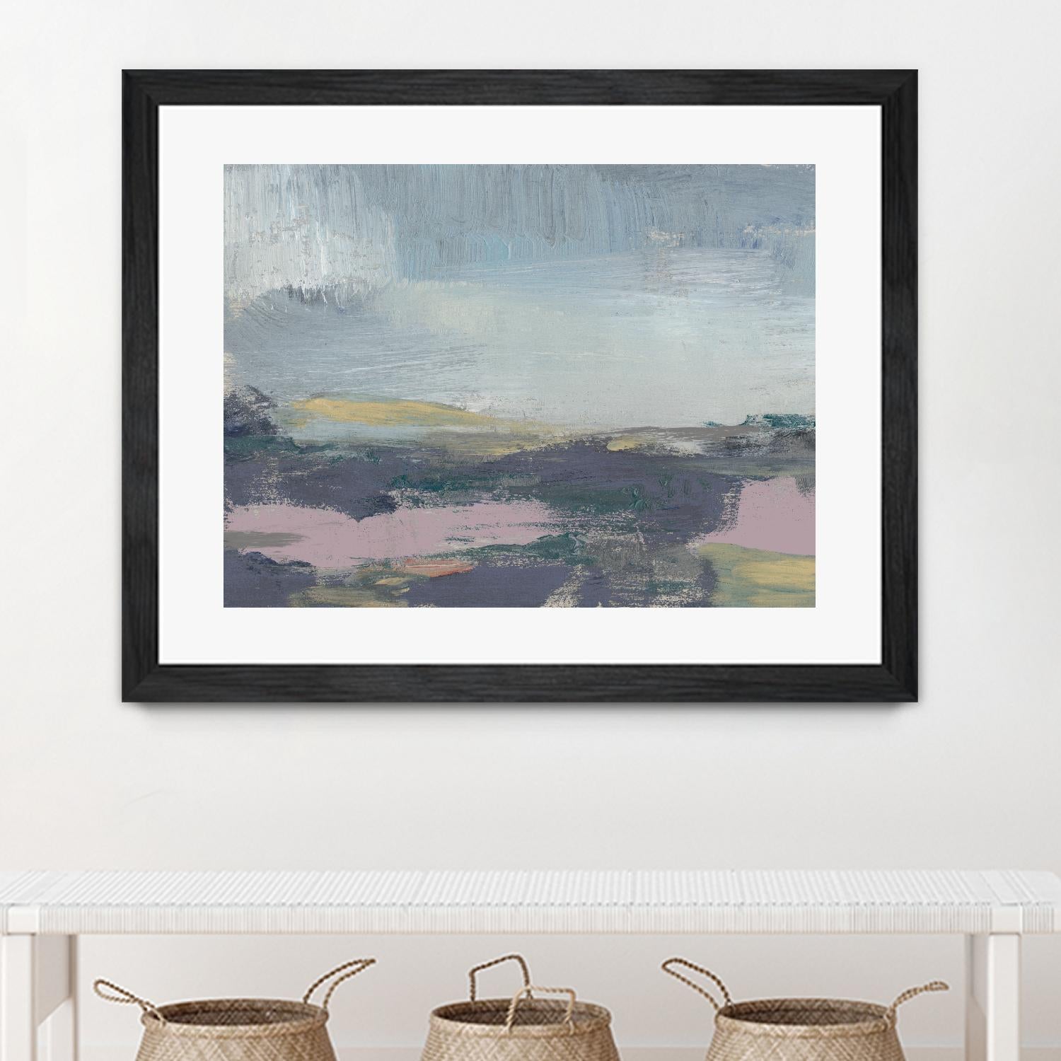 Pretty Horizon I by Jennifer Goldberger on GIANT ART - pink sea scene
