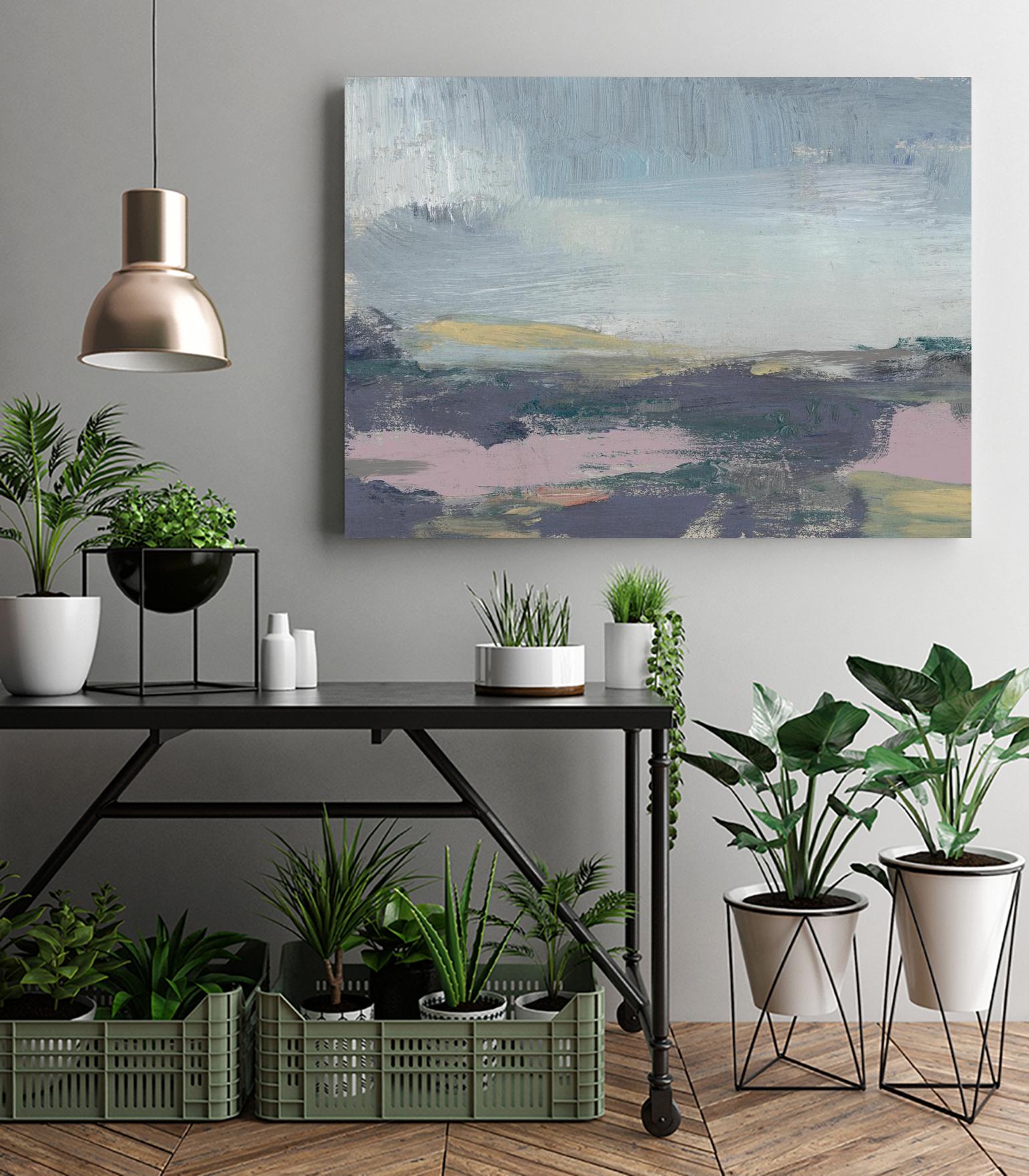 Pretty Horizon I by Jennifer Goldberger on GIANT ART - pink sea scene