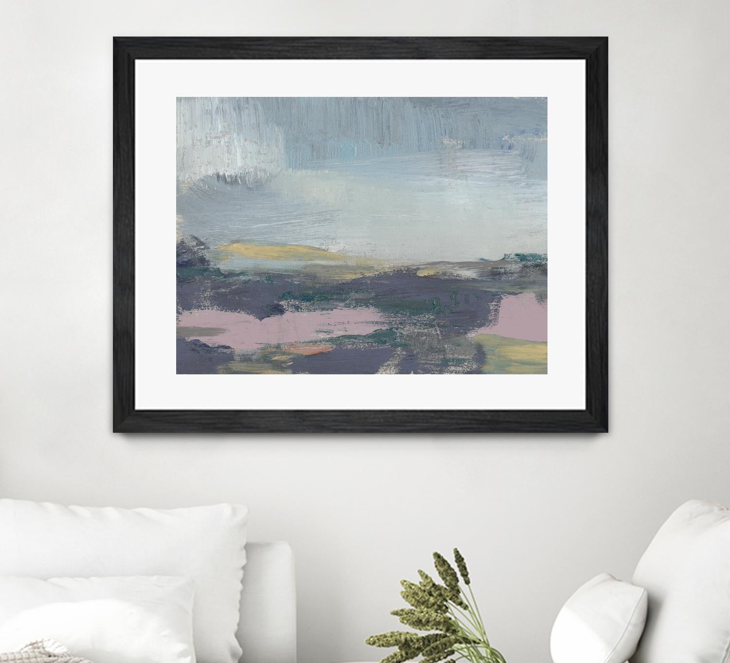 Pretty Horizon I by Jennifer Goldberger on GIANT ART - pink sea scene