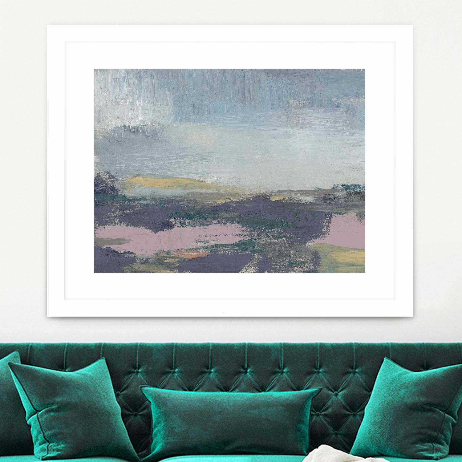 Pretty Horizon I by Jennifer Goldberger on GIANT ART - pink sea scene