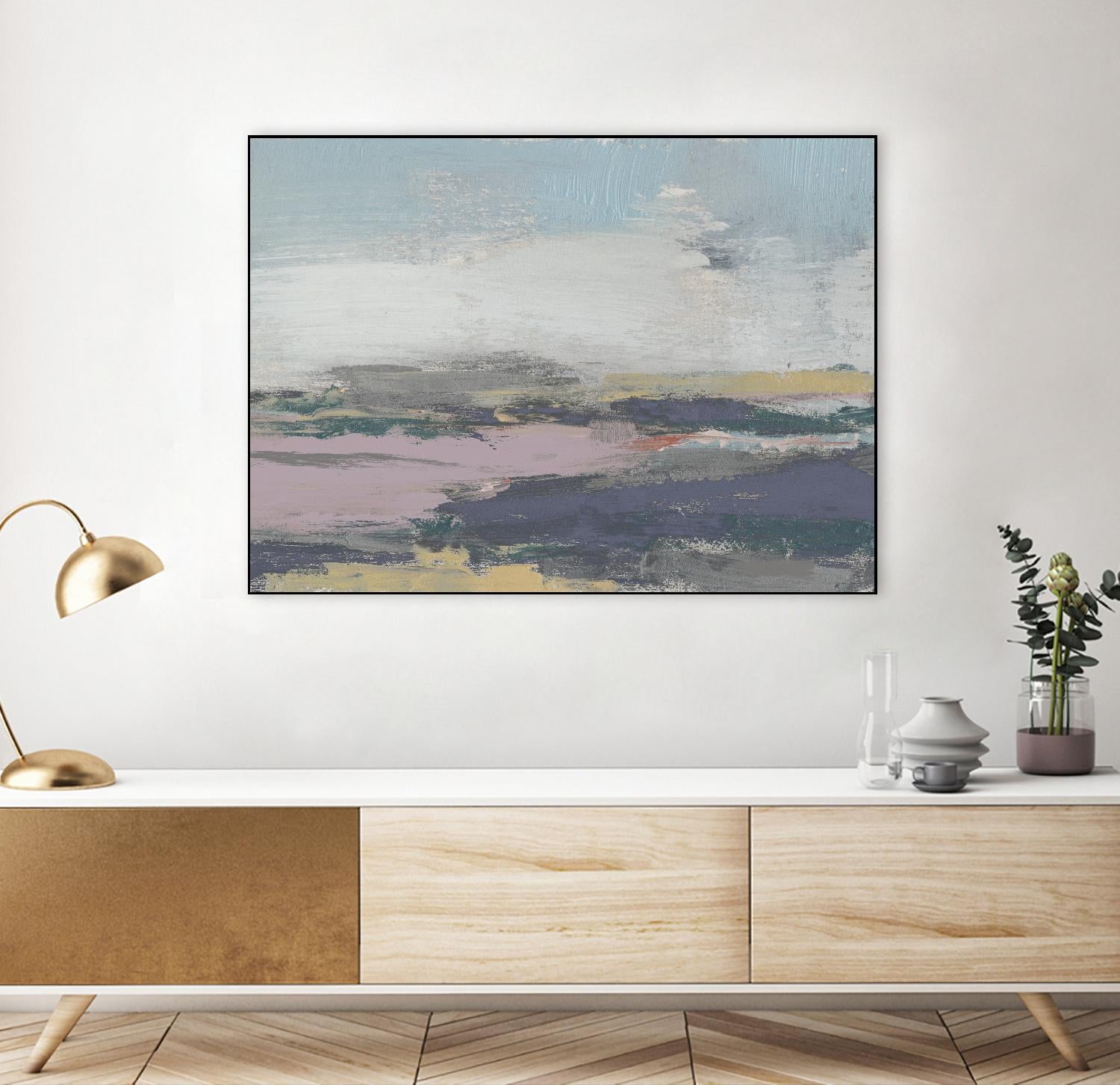 Pretty Horizon II by Jennifer Goldberger on GIANT ART - pink sea scene
