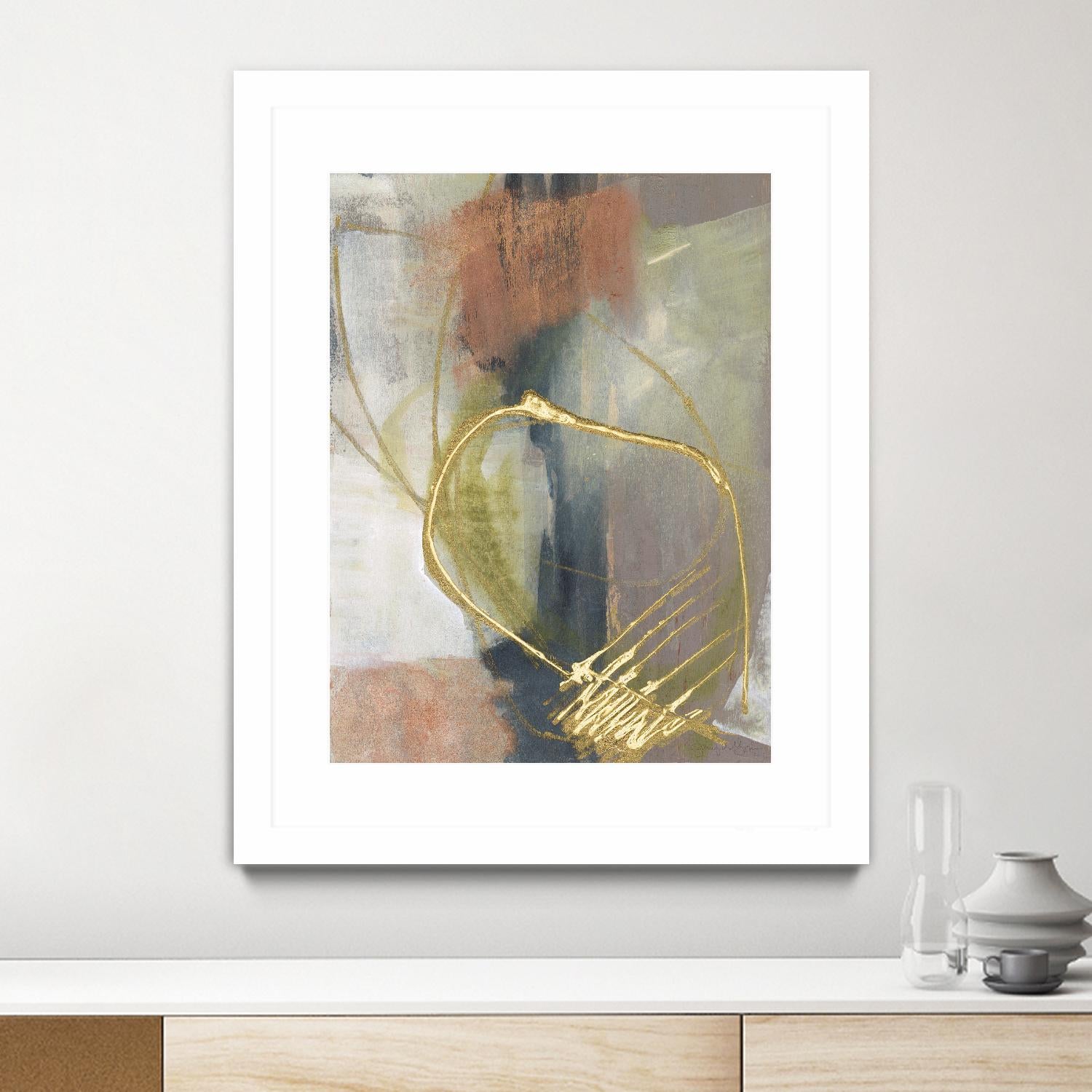 Burnished Loops I by Jennifer Goldberger on GIANT ART - gold abstract